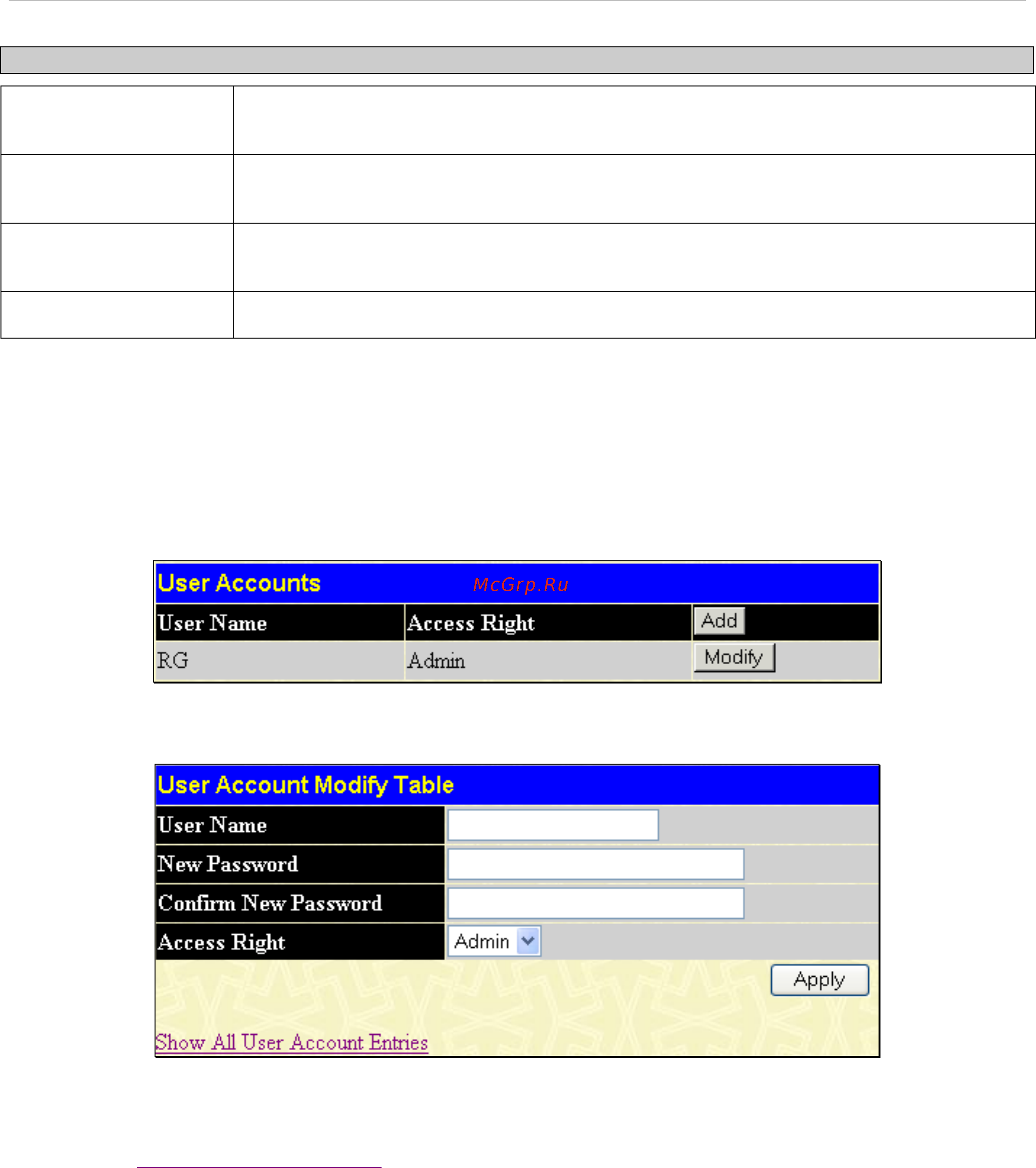 D-Link DES-1228/ME [50/267] User accounts