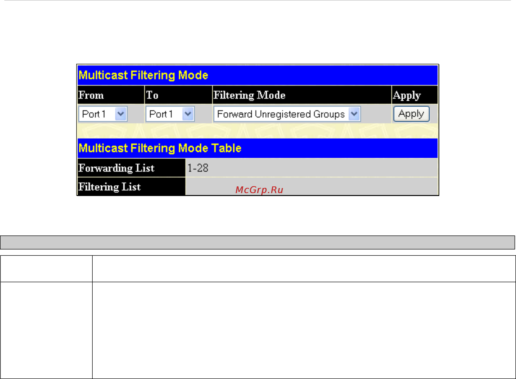 D-Link DES-1228/ME [77/267] Multicast filtering mode