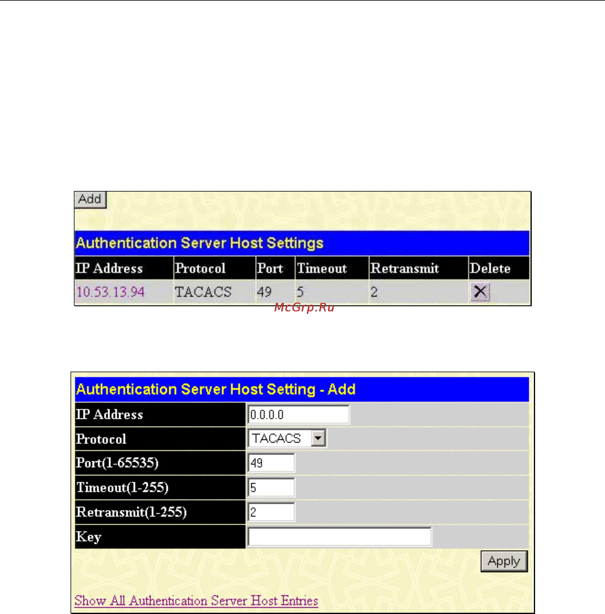 D-Link DGS-3312SR [203/290] Authentication server host