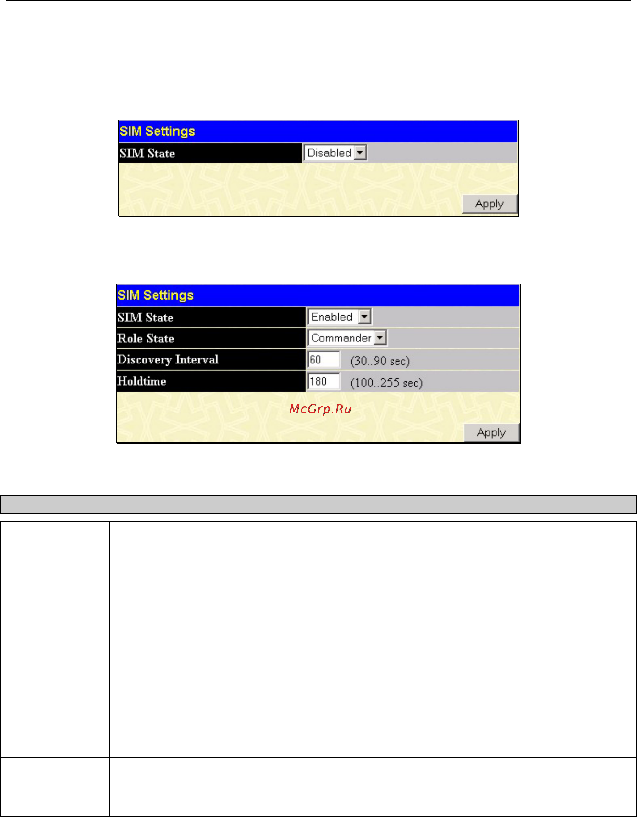 D-Link DGS-3312SR [265/290] Sim settings