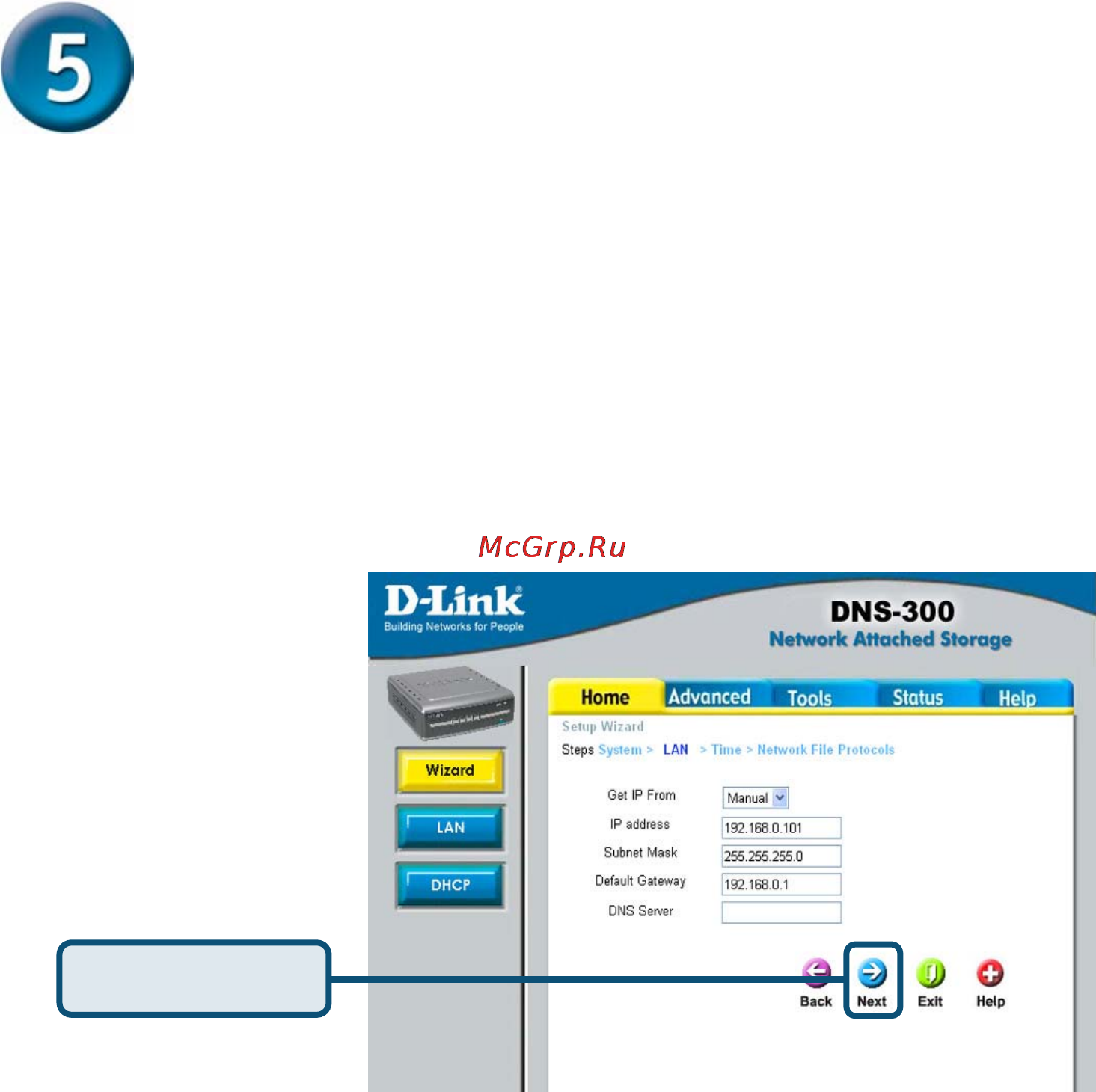 D-Link DNS-300 [10/16] Мастер установки продолжение