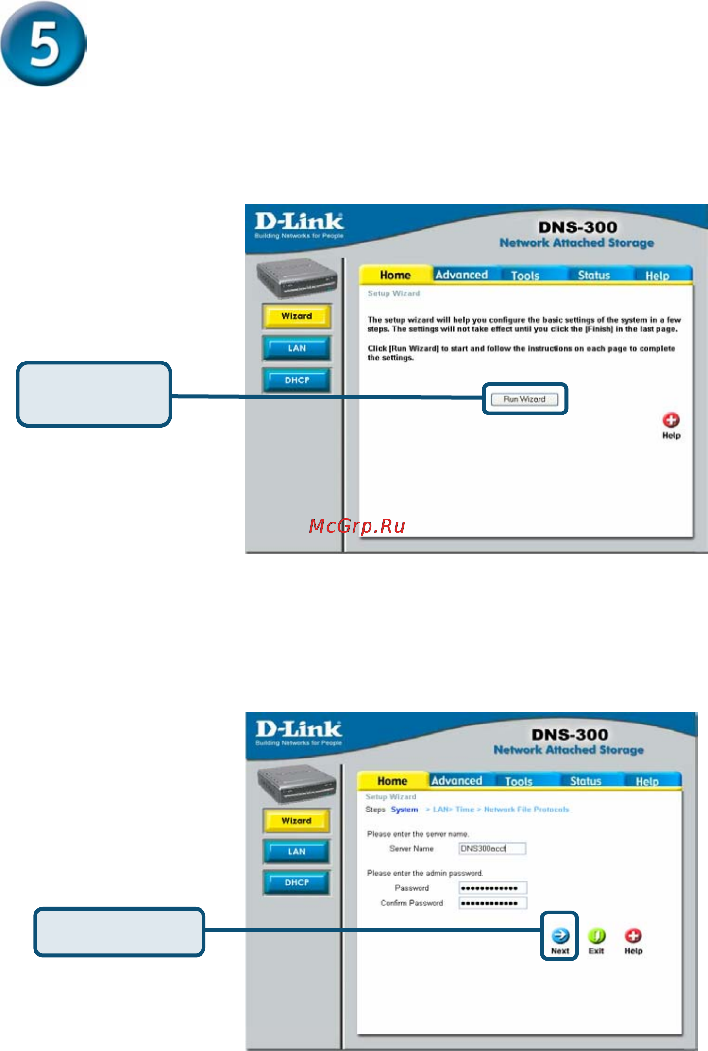 D-Link DNS-300 [9/16] Мастер установки продолжение