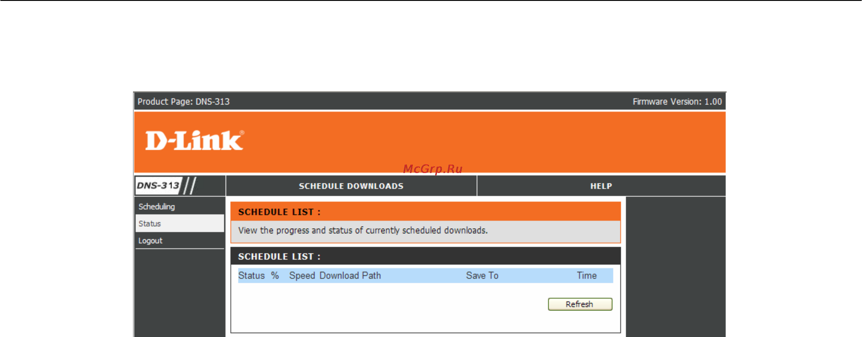 D-Link DNS-313 [64/67] Status