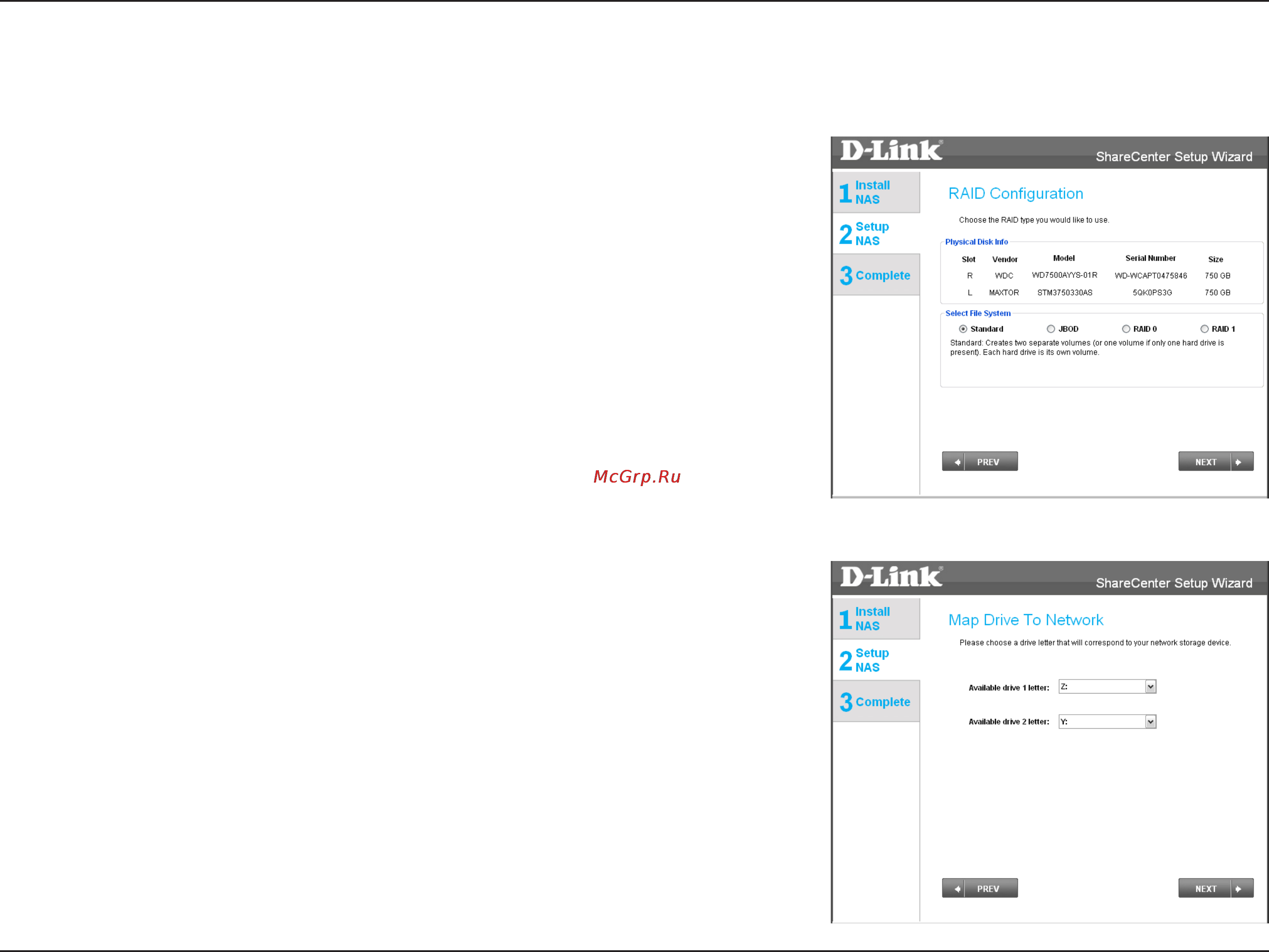 D-Link DNS-320 [19/117] Raid configuration and drive mapping