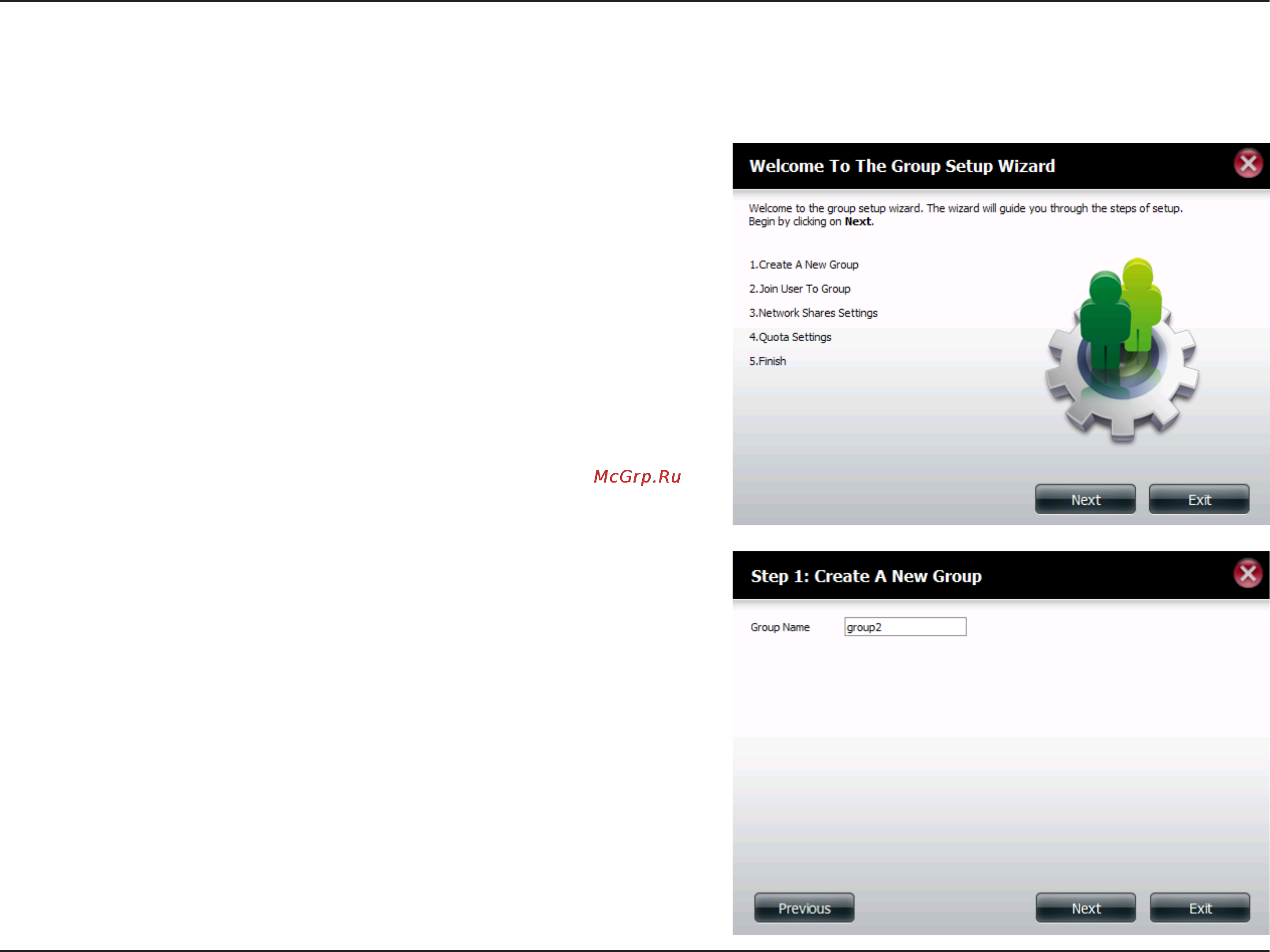 D-Link DNS-320 [45/117] Adding new groups wizard