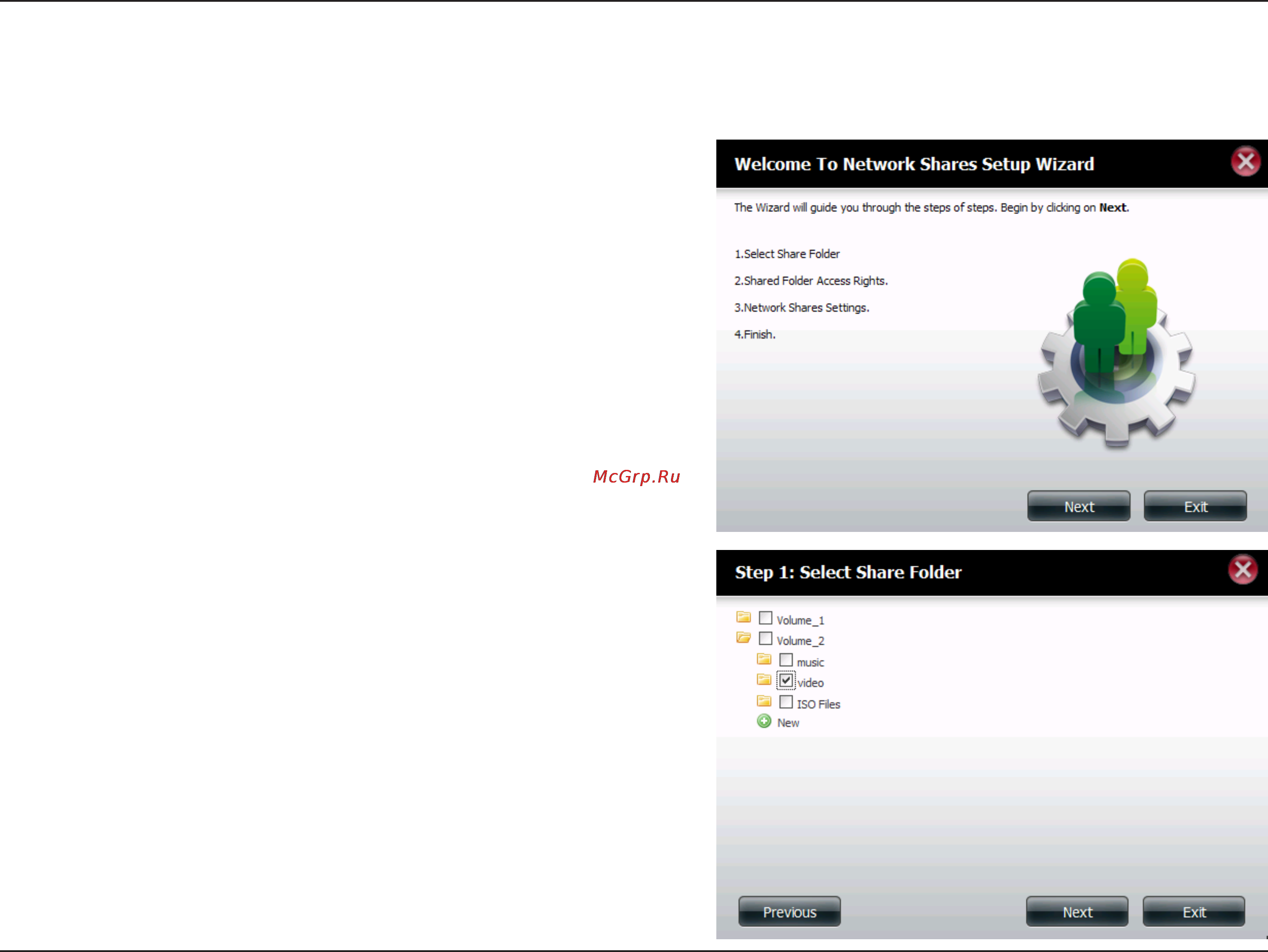 D-Link DNS-320 [51/117] Adding new network shares wizard