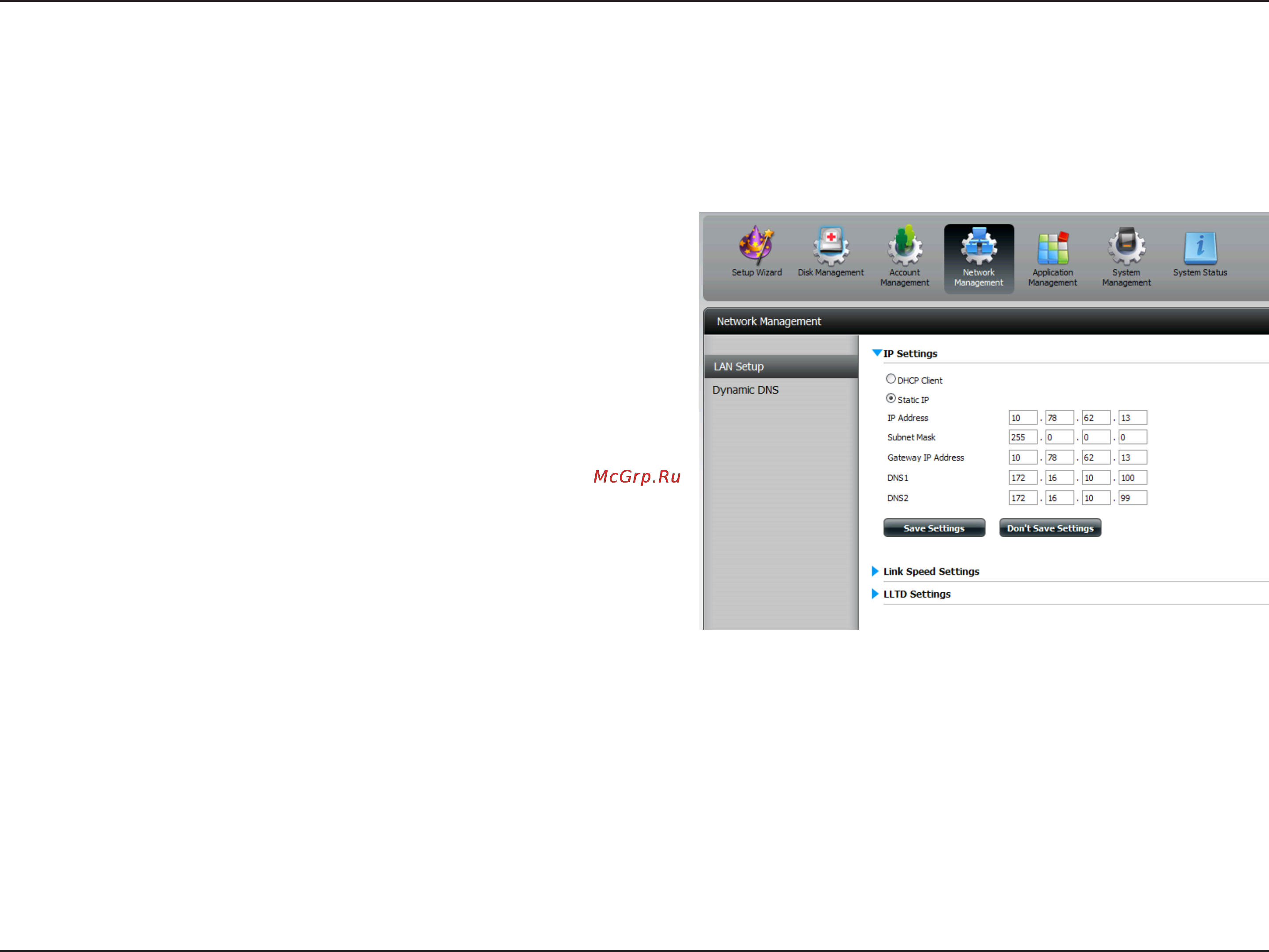 D-Link DNS-320 [63/117] Lan setup