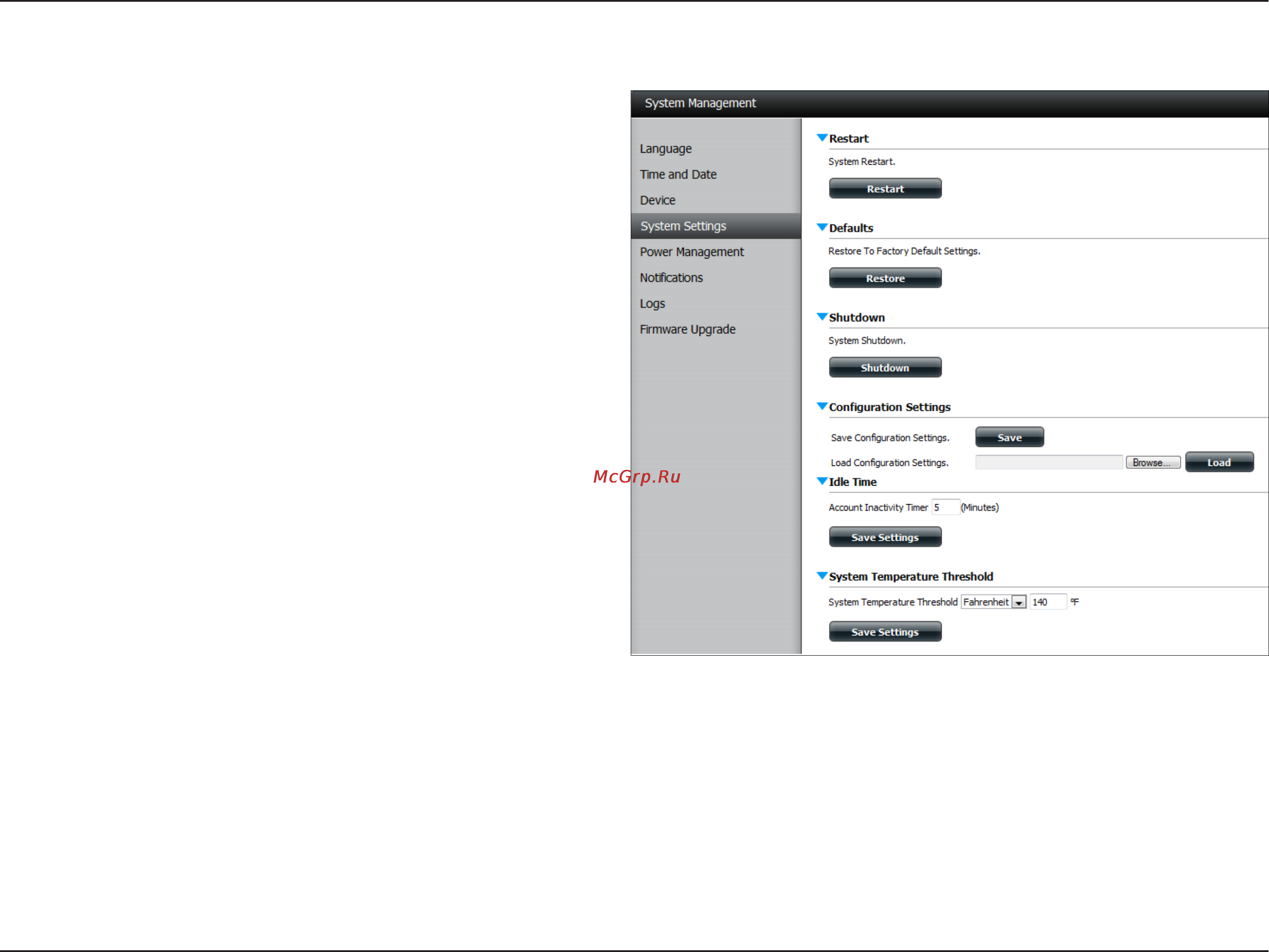 D-Link DNS-320 [74/117] System settings