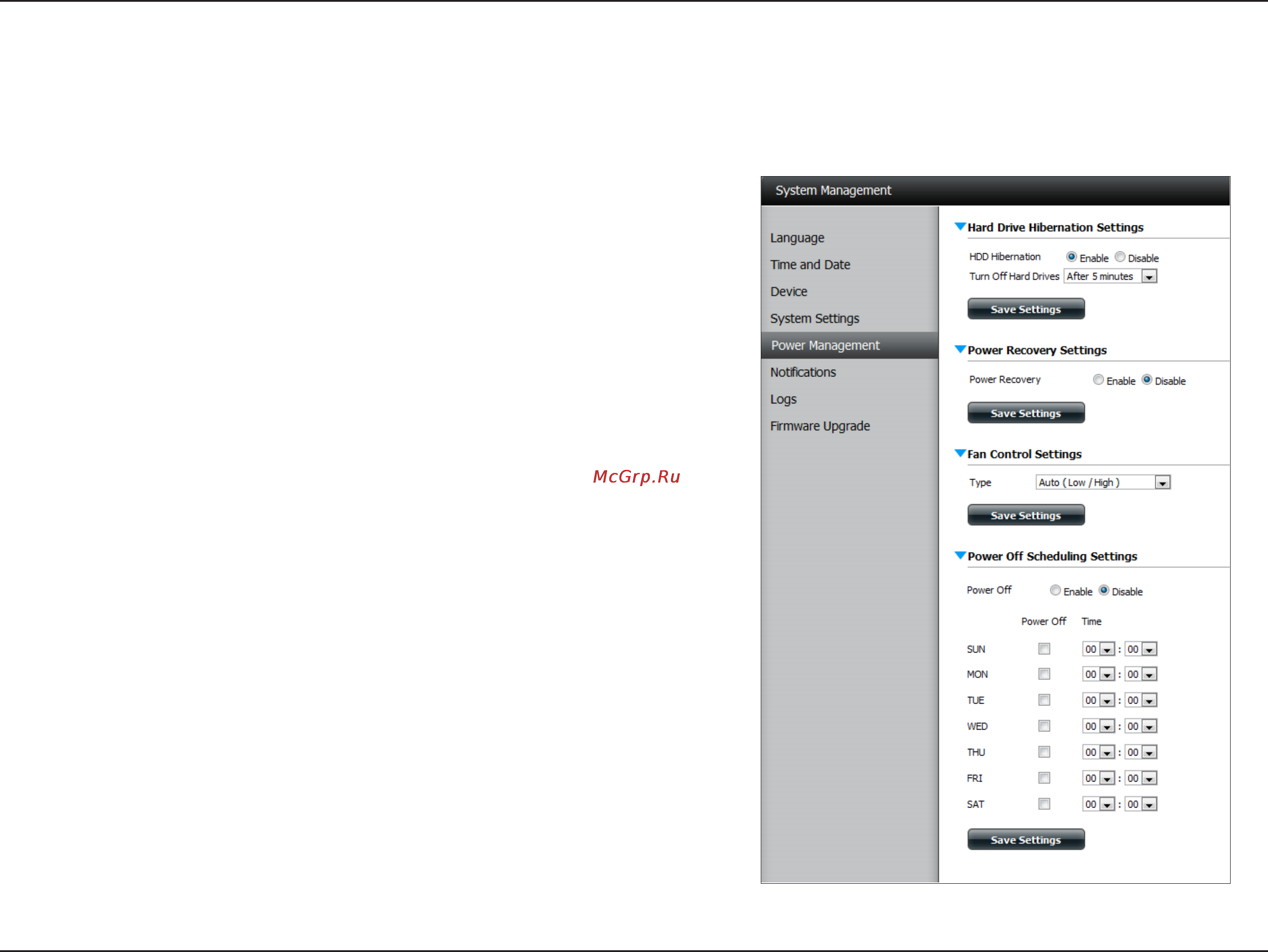 D-Link DNS-320 [76/117] Power management
