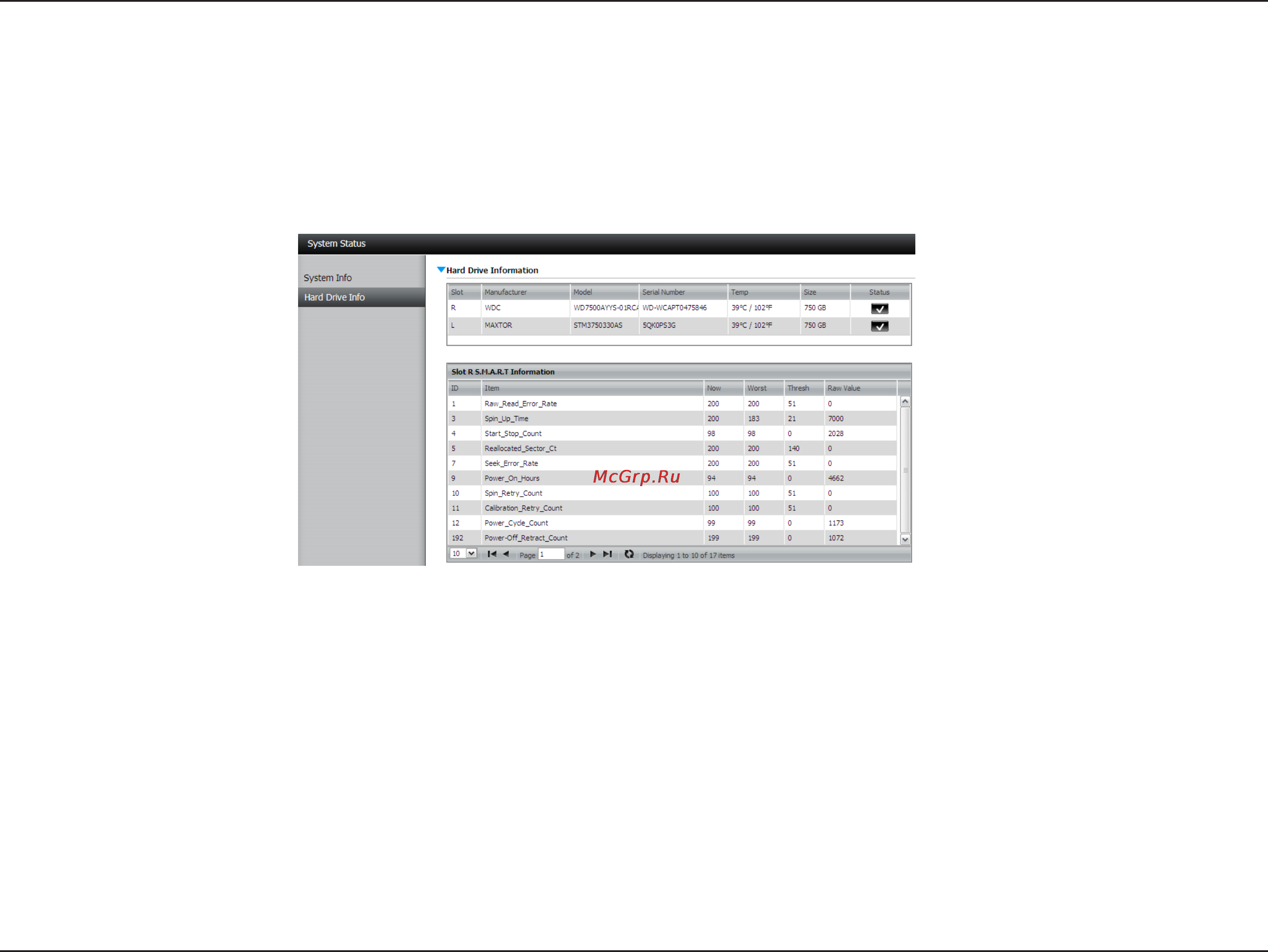 D-Link DNS-320 [85/117] Hard drive info