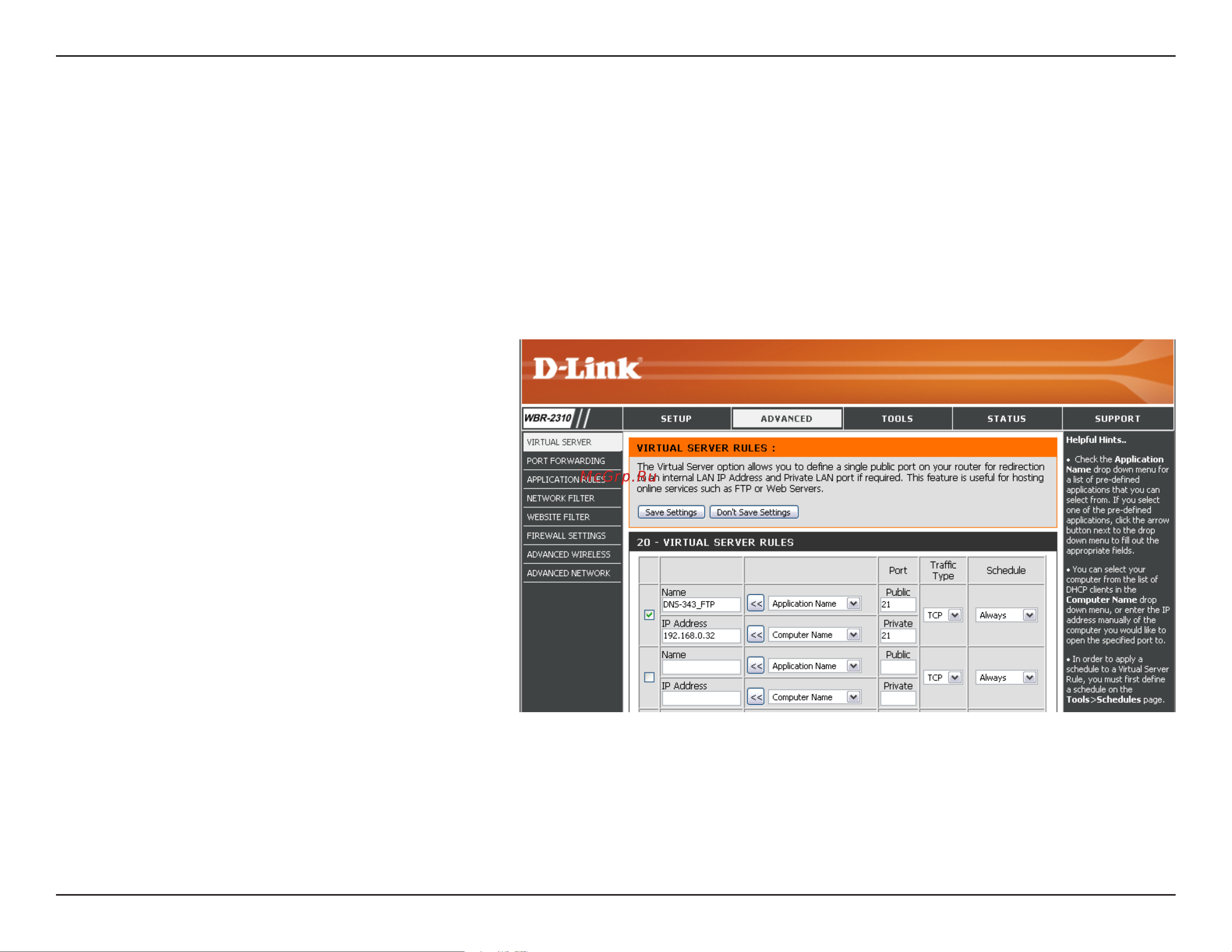 D-Link DNS-343 [38/86] Ftp server behind a router