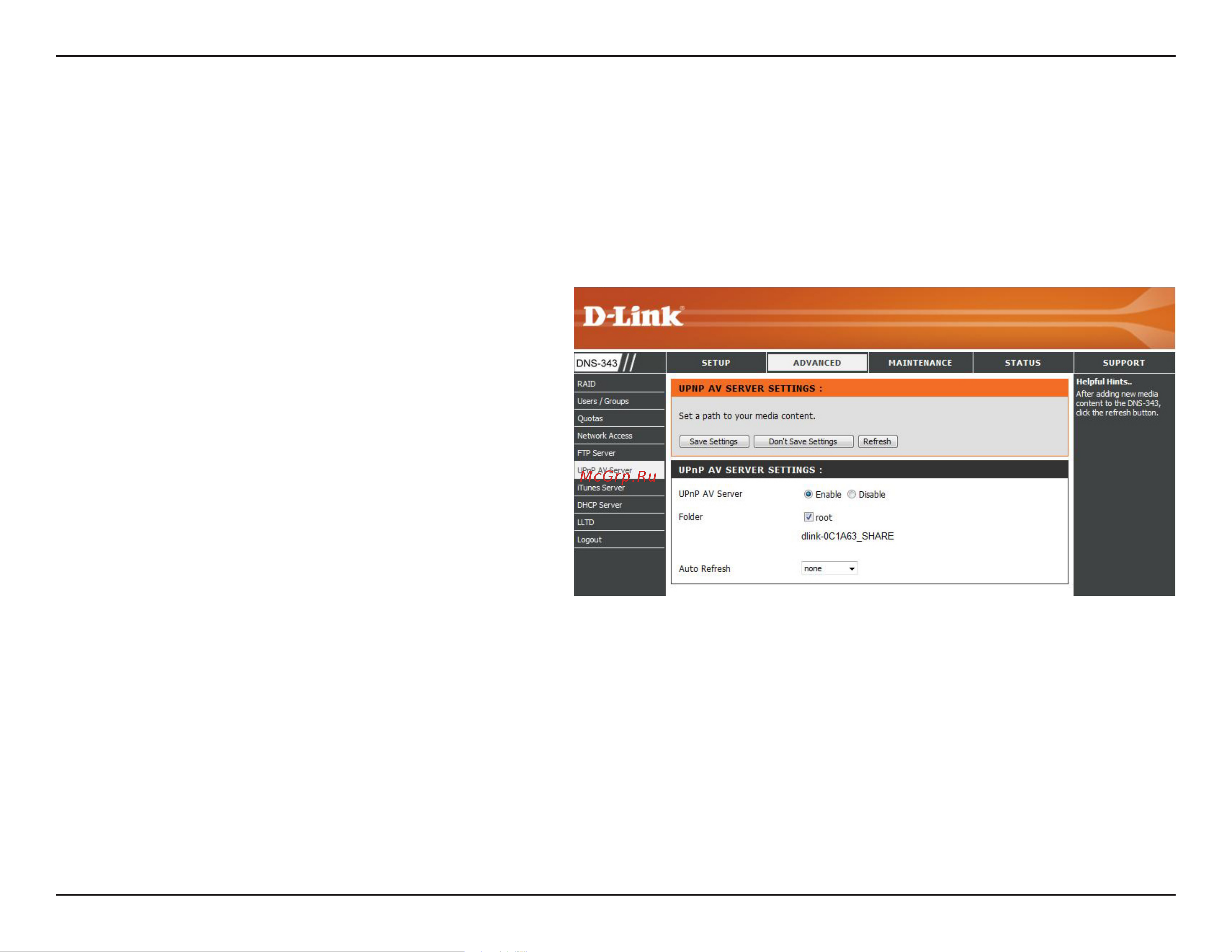 D-Link DNS-343 [39/86] Upnp av server