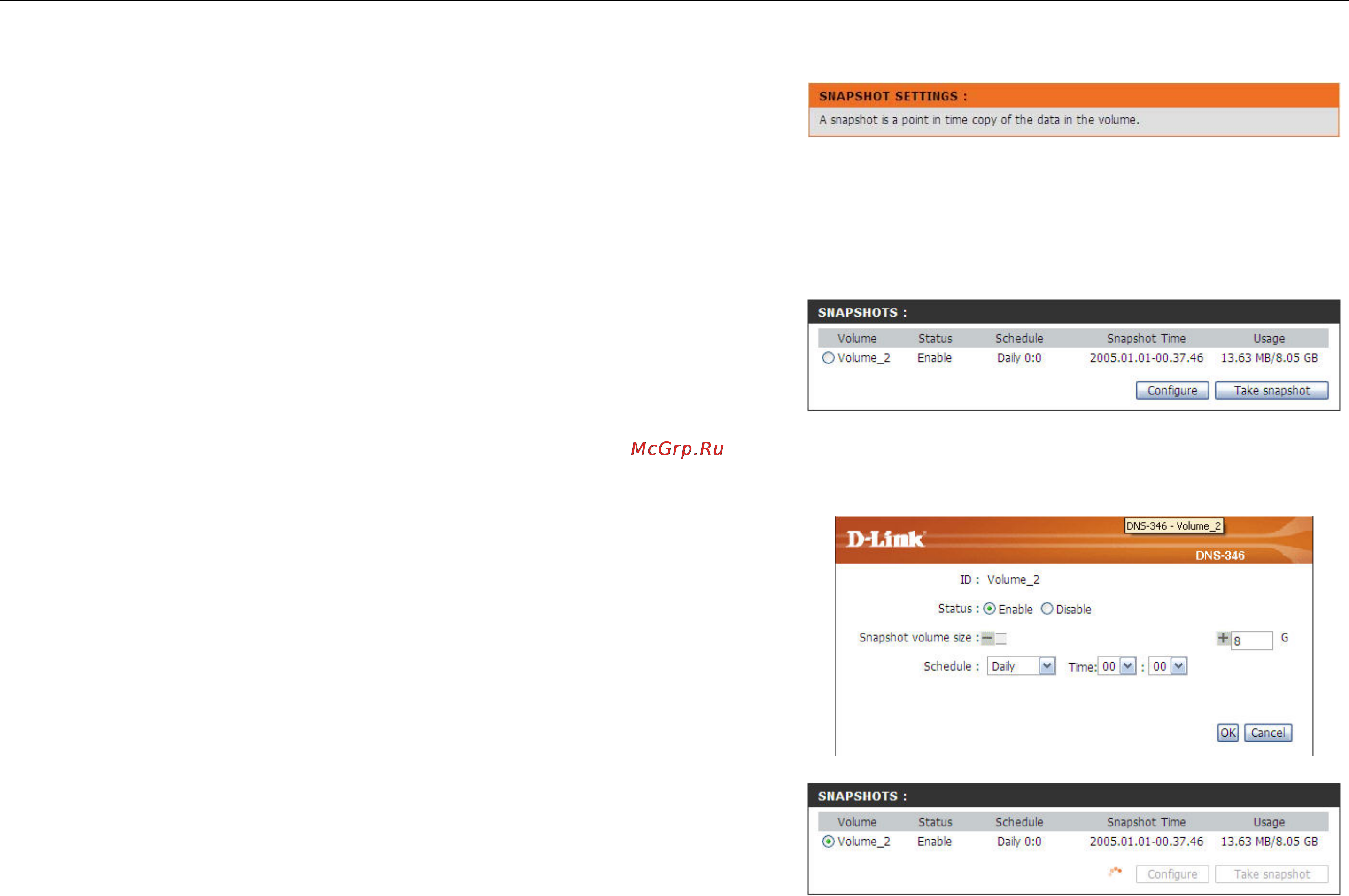 D-Link DNS-346 [28/85] Snapshot page