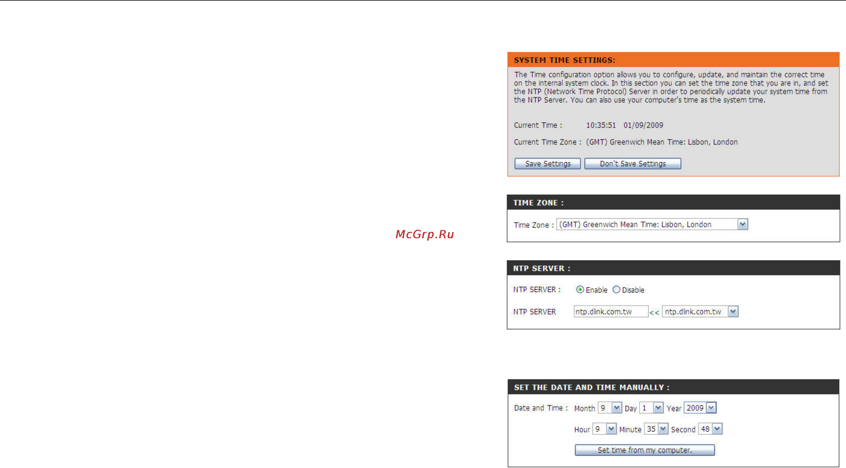 D-Link DNS-346 [29/85] Time and date page