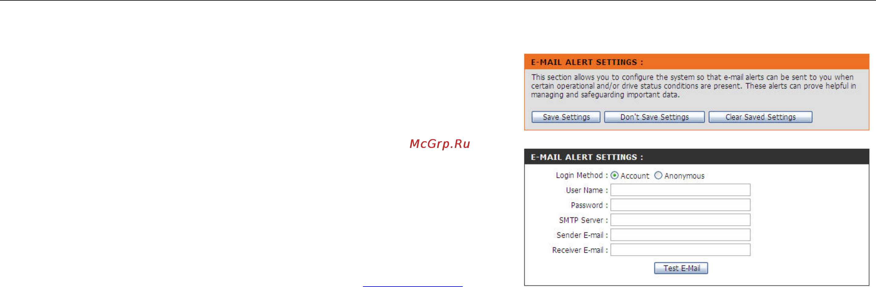 D-Link DNS-346 [57/85] E mail alerts page