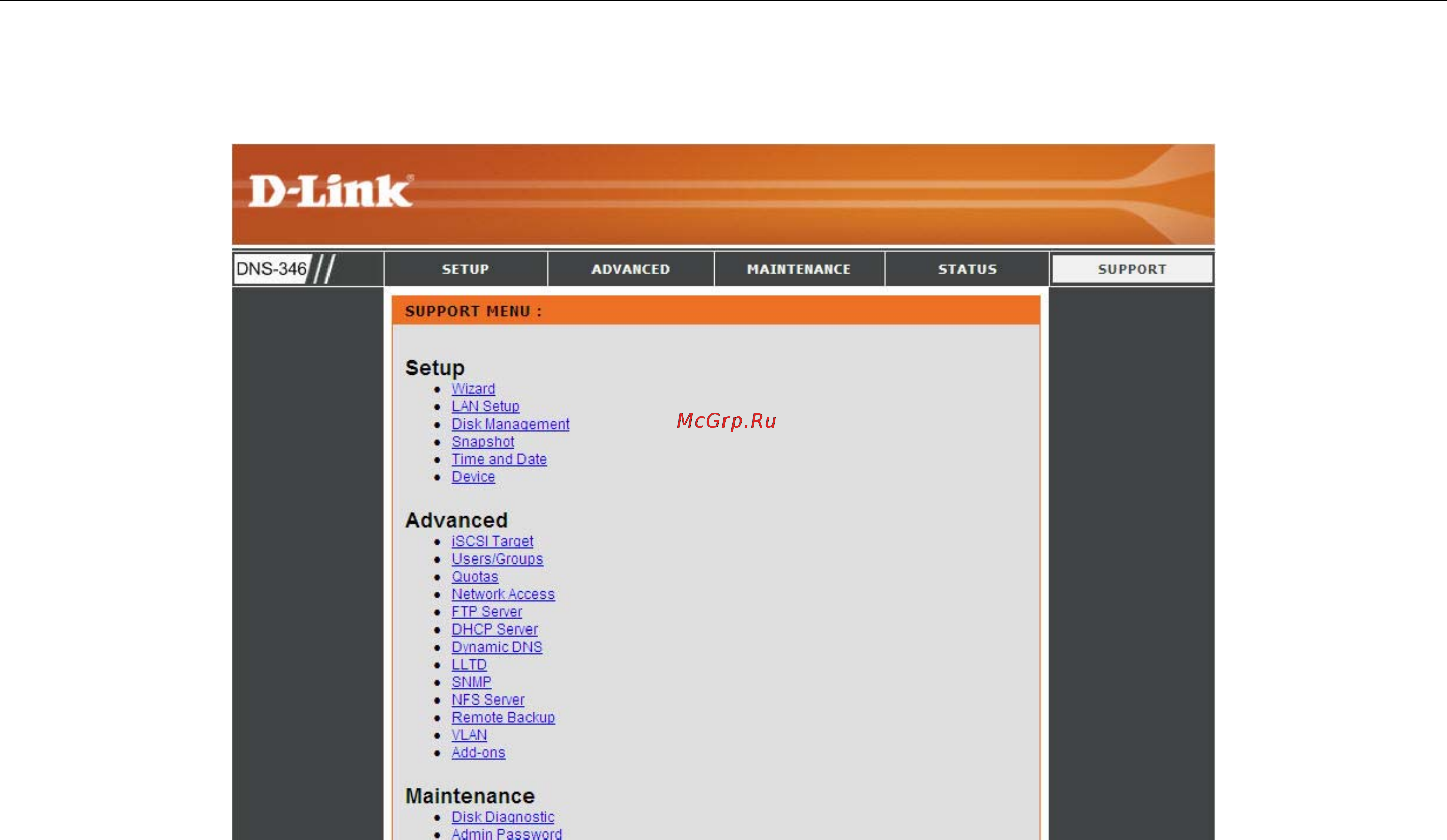 D-Link DNS-346 [64/85] Support section