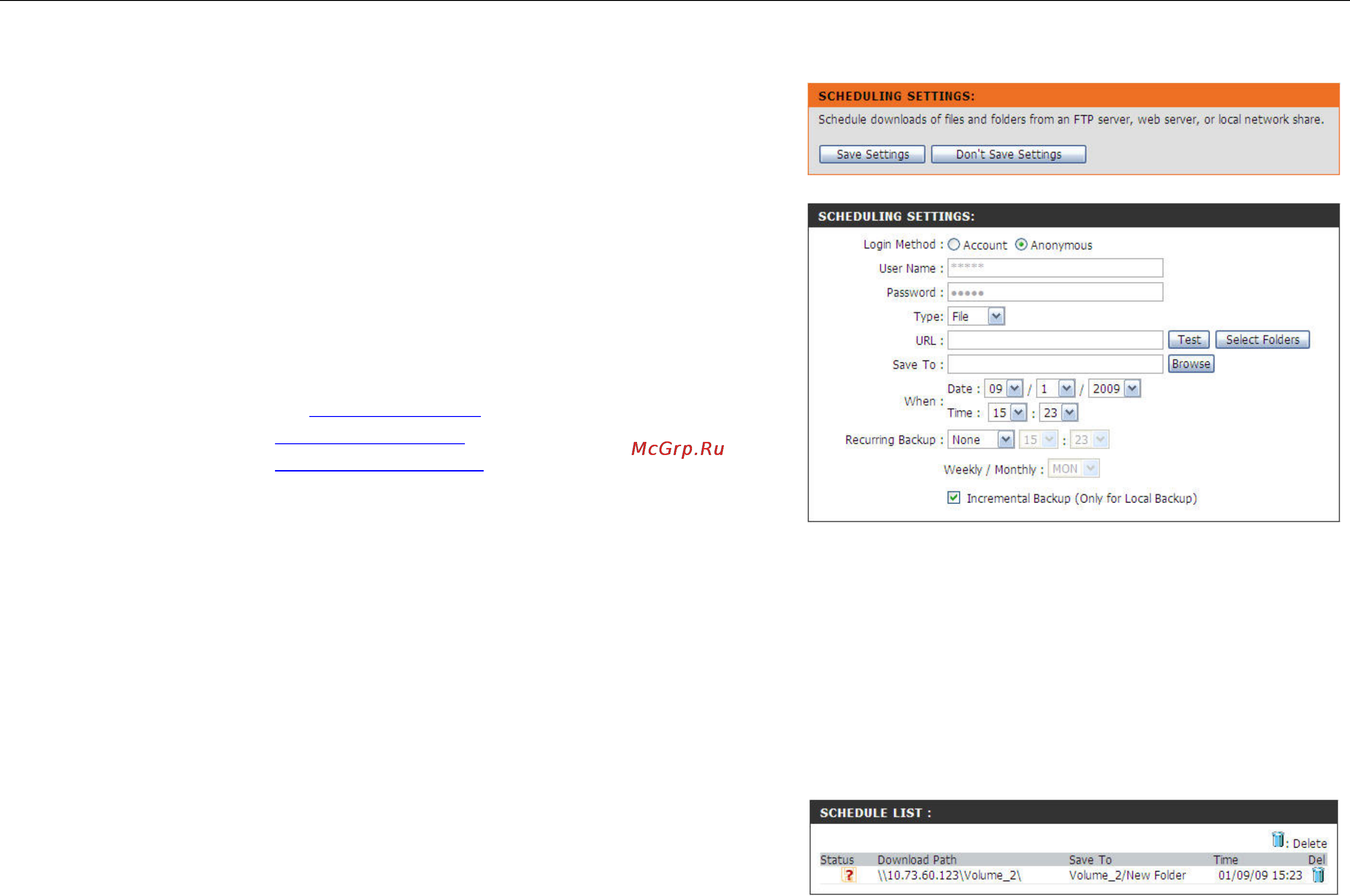 D-Link DNS-346 [66/85] Scheduling page