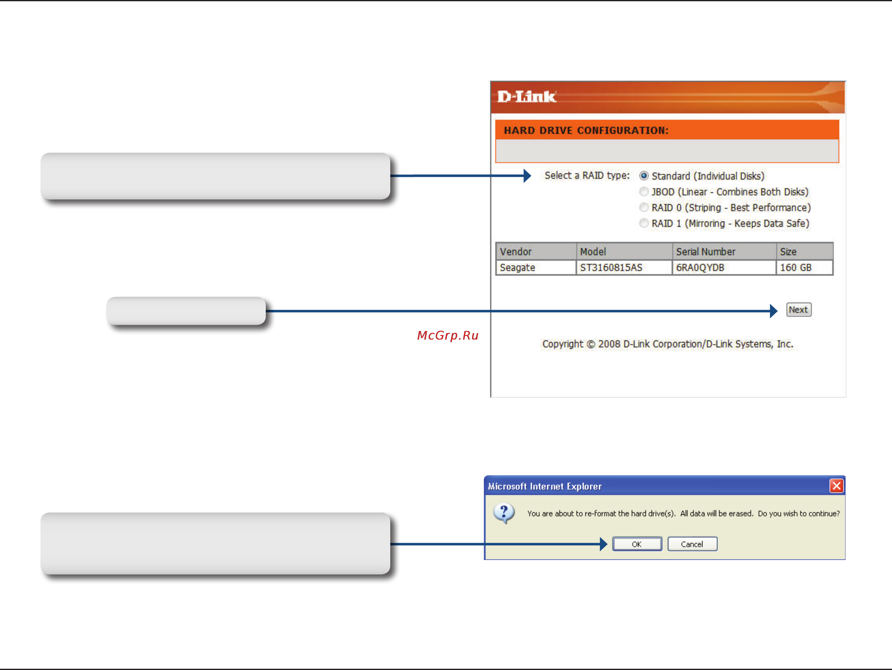 D-Link DNS-722-4 [24/88] Configure hard drive