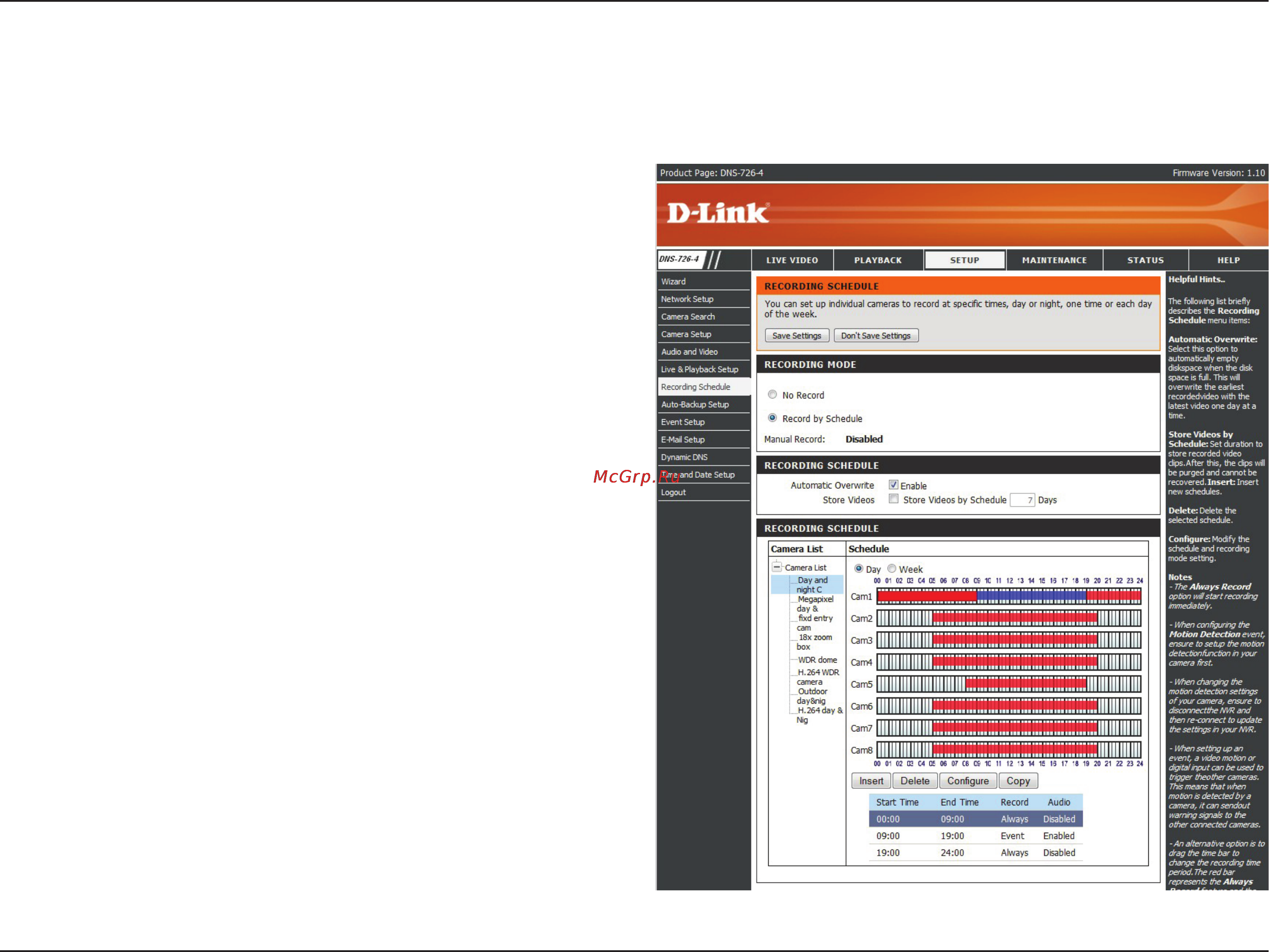 D-Link DNS-722-4 [38/88] Recording schedule
