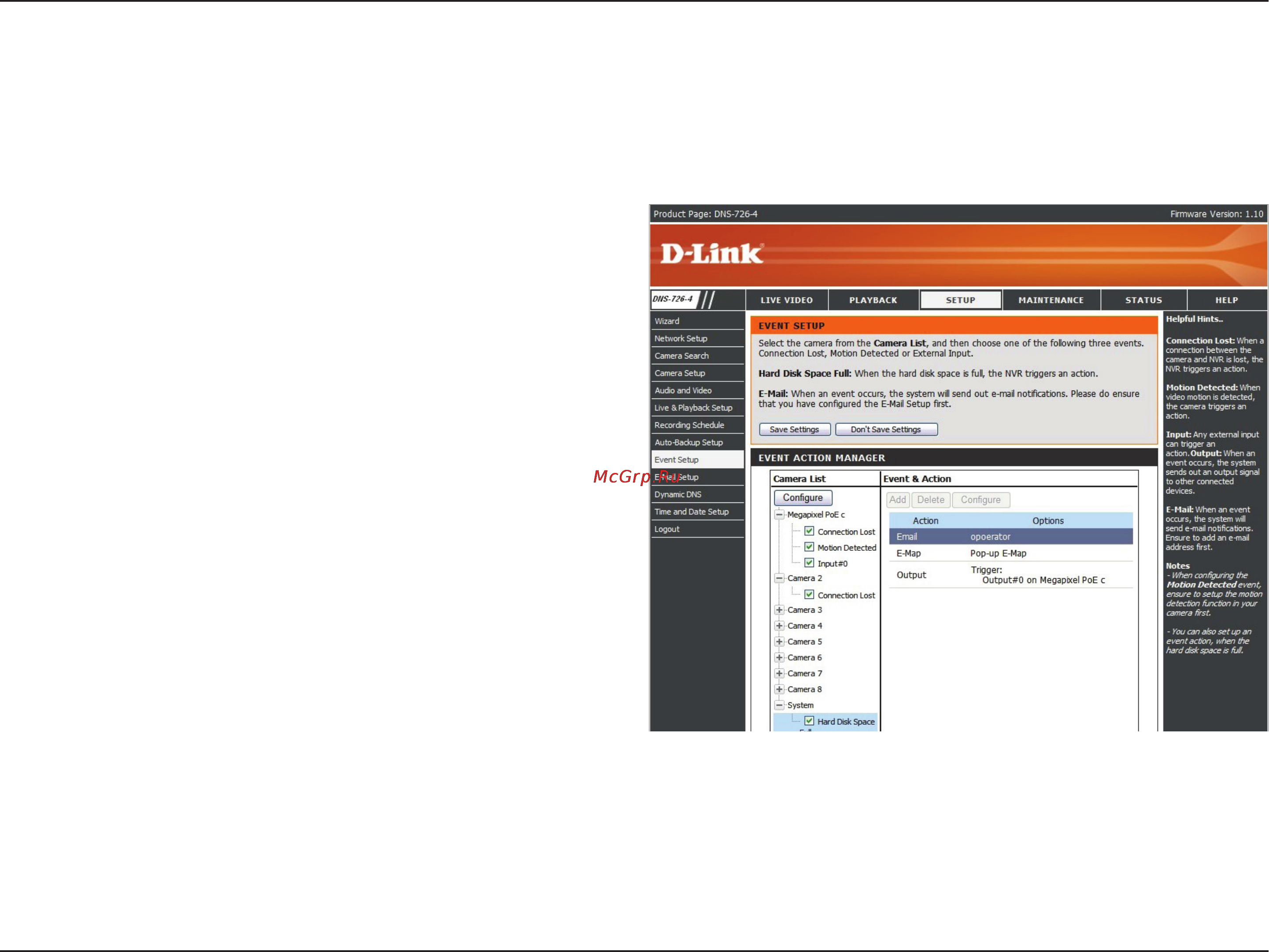D-Link DNS-722-4 [42/88] Event setup