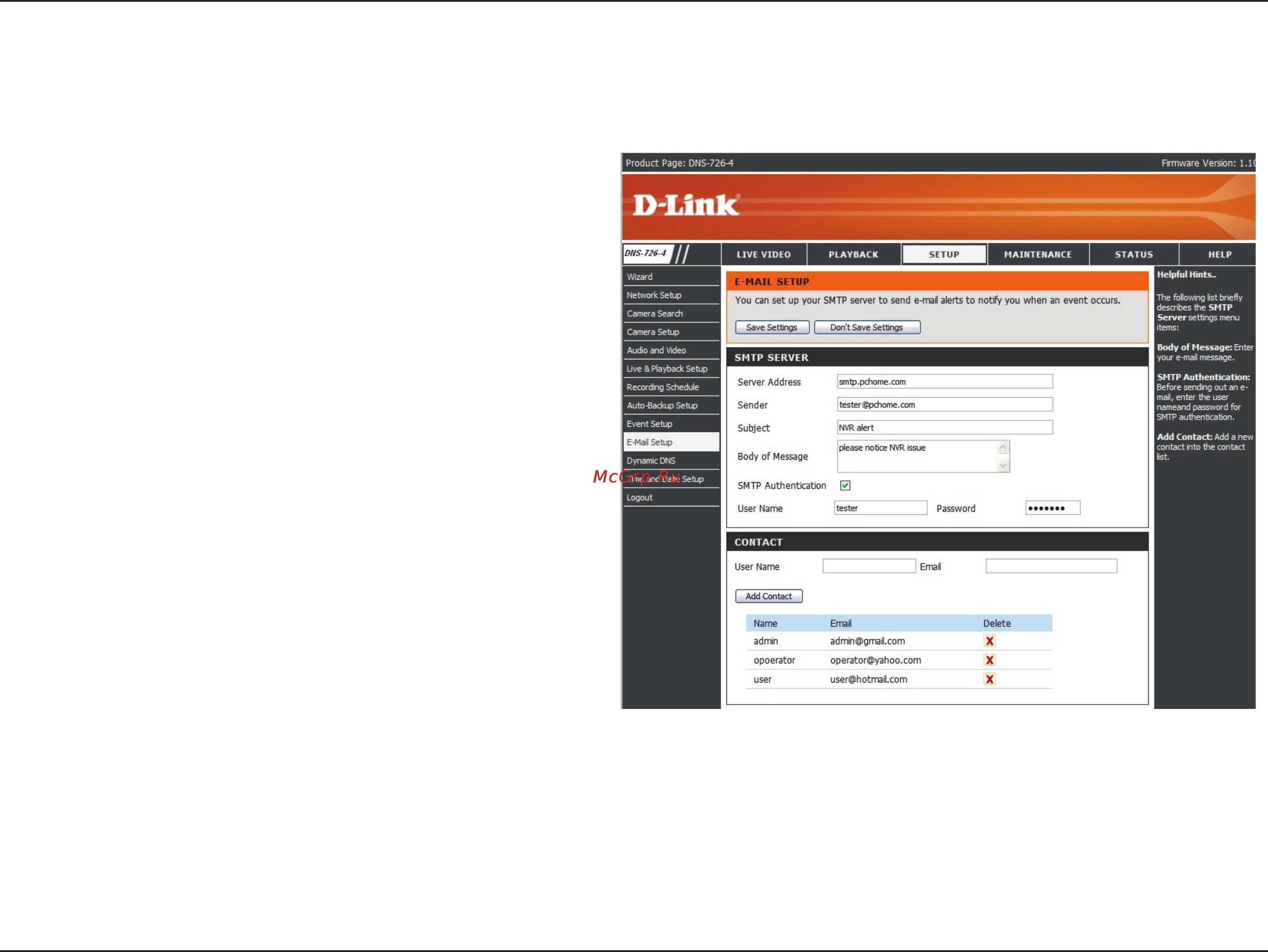 D-Link DNS-722-4 [43/88] E mail setup