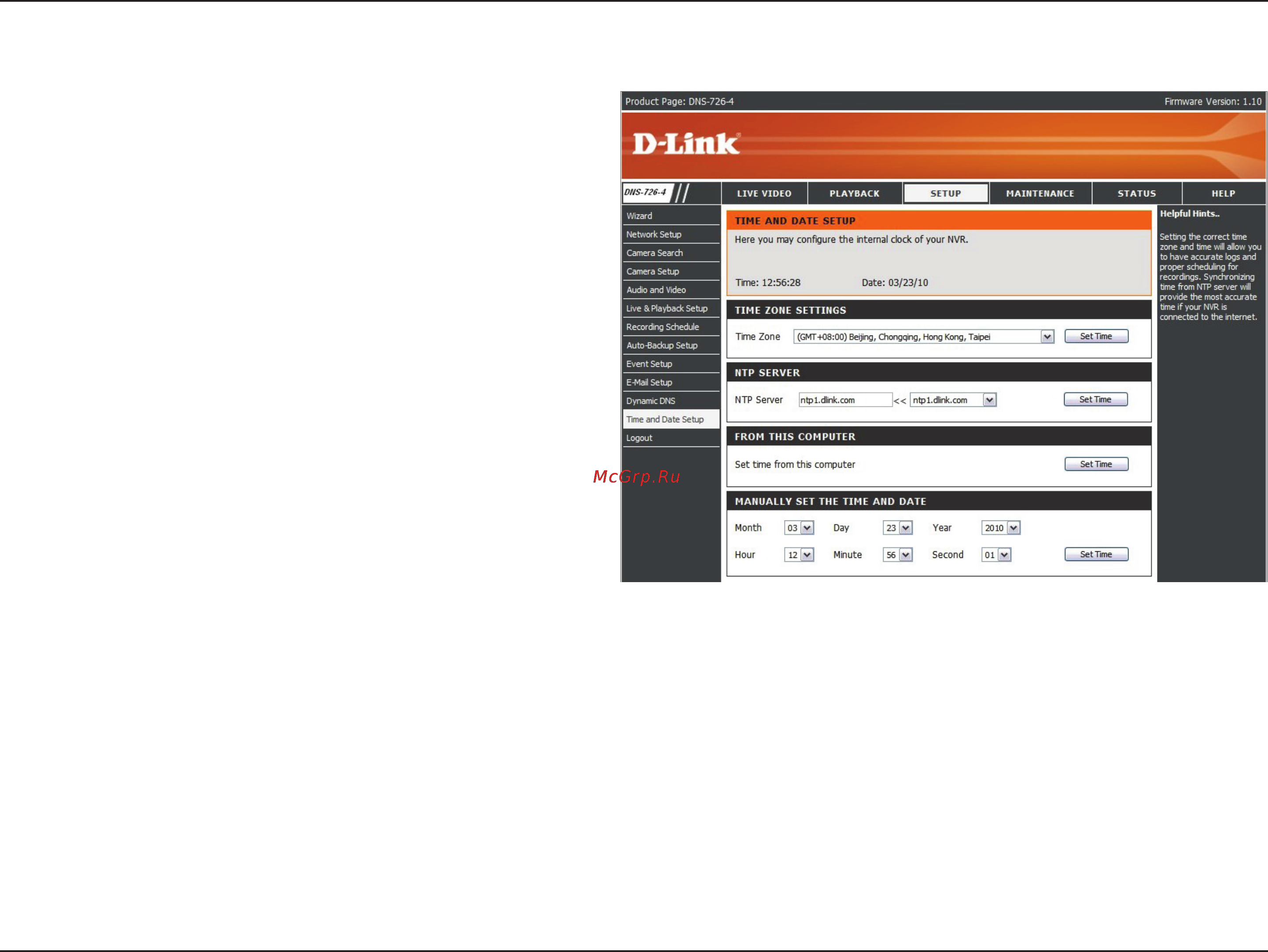 D-Link DNS-722-4 [45/88] Time and date setup