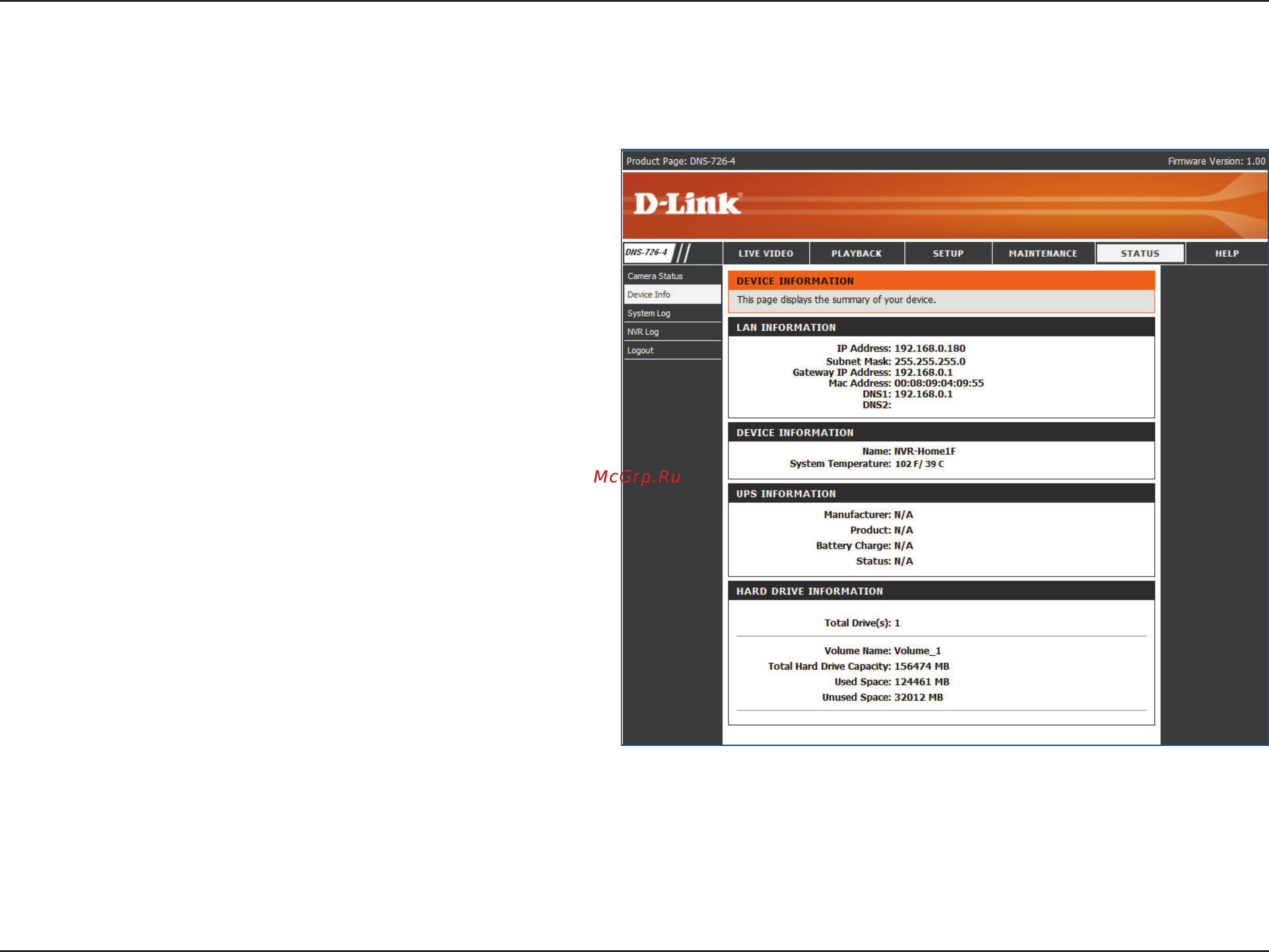 D-Link DNS-722-4 [53/88] Device info