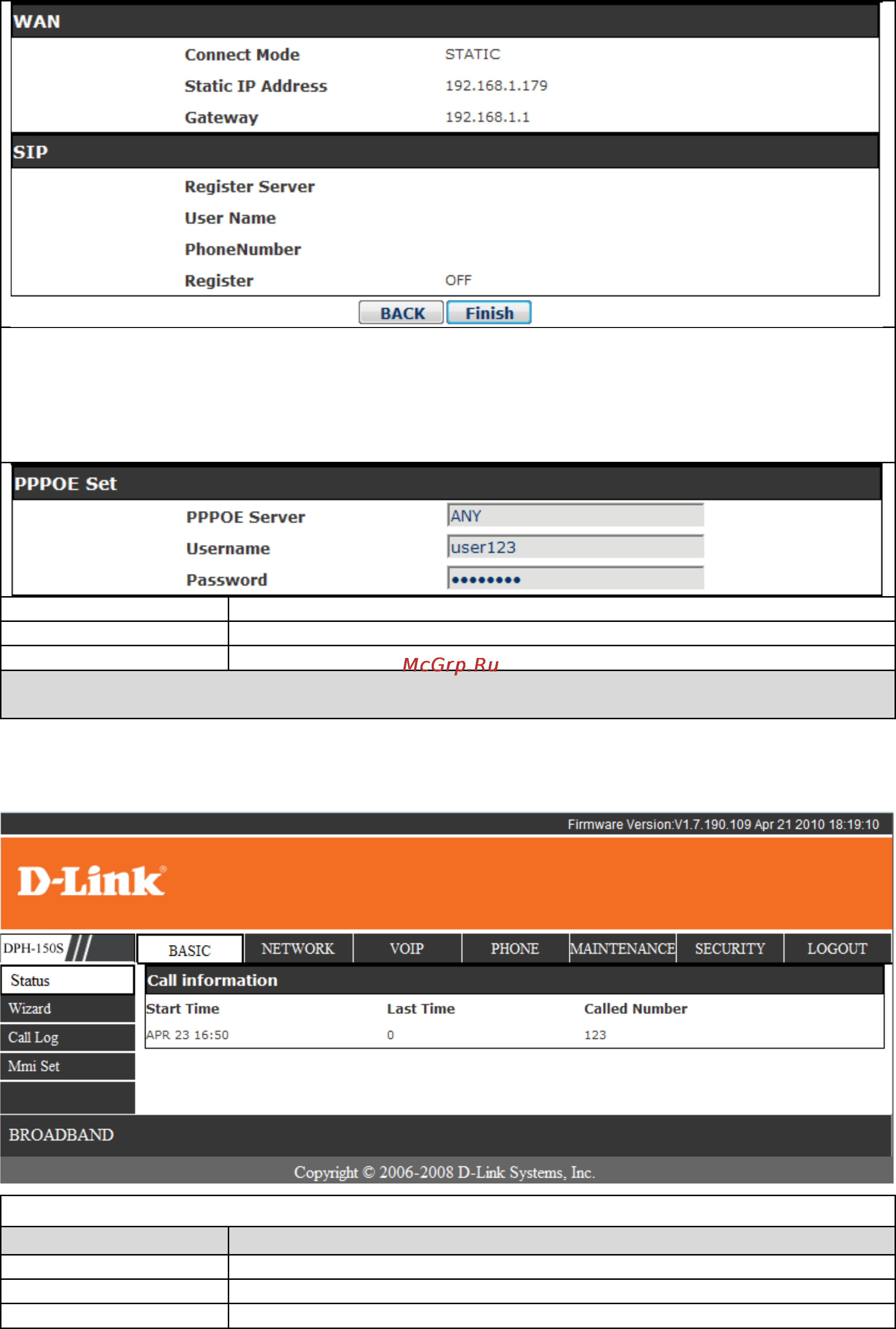 D-Link DPH-150SE [18/53] Call log