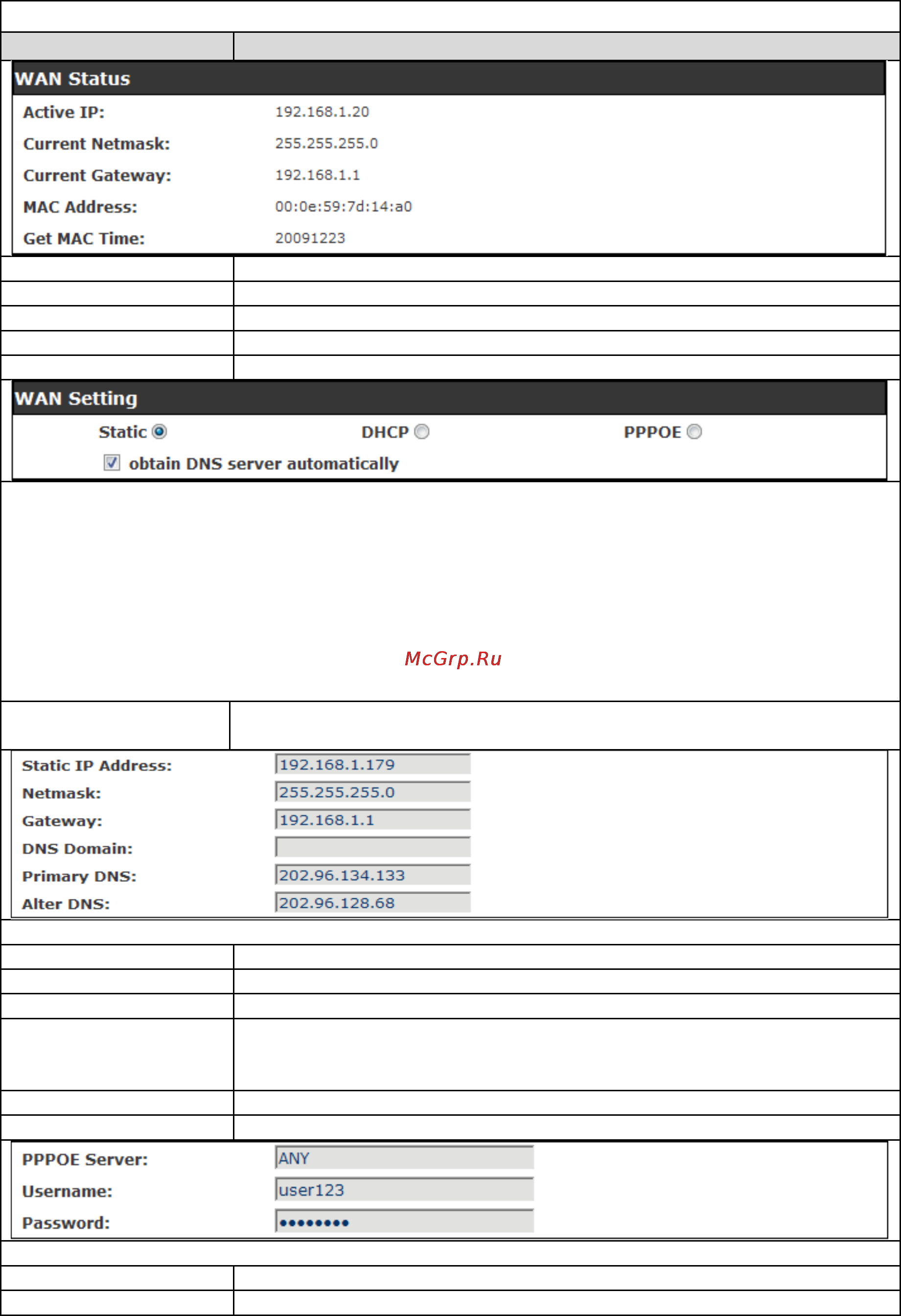 D-Link DPH-150SE [20/53] Wan config