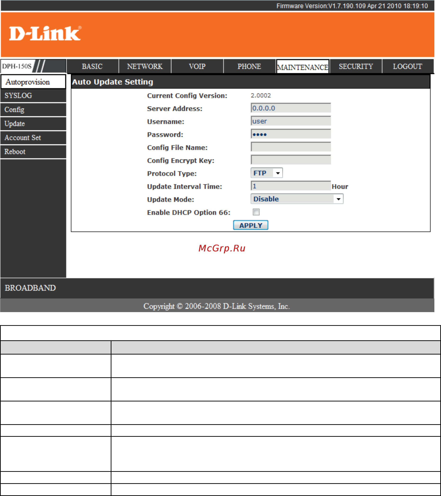D-Link DPH-150SE [39/53] Auto provision