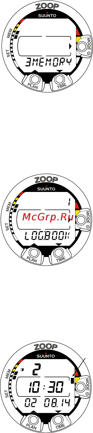 Suunto Zoop [40/73] Memory functions 1 memory