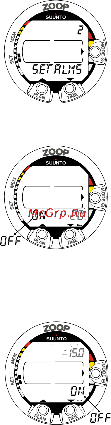 Suunto Zoop [47/73] Alarm settings 2 set alms