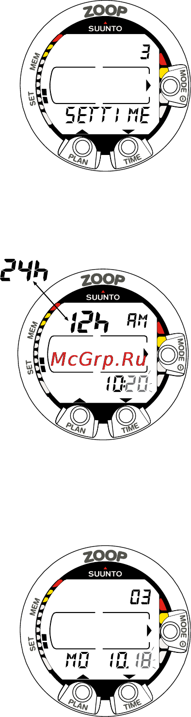 Suunto Zoop [48/73] Setting time and date 3 set time