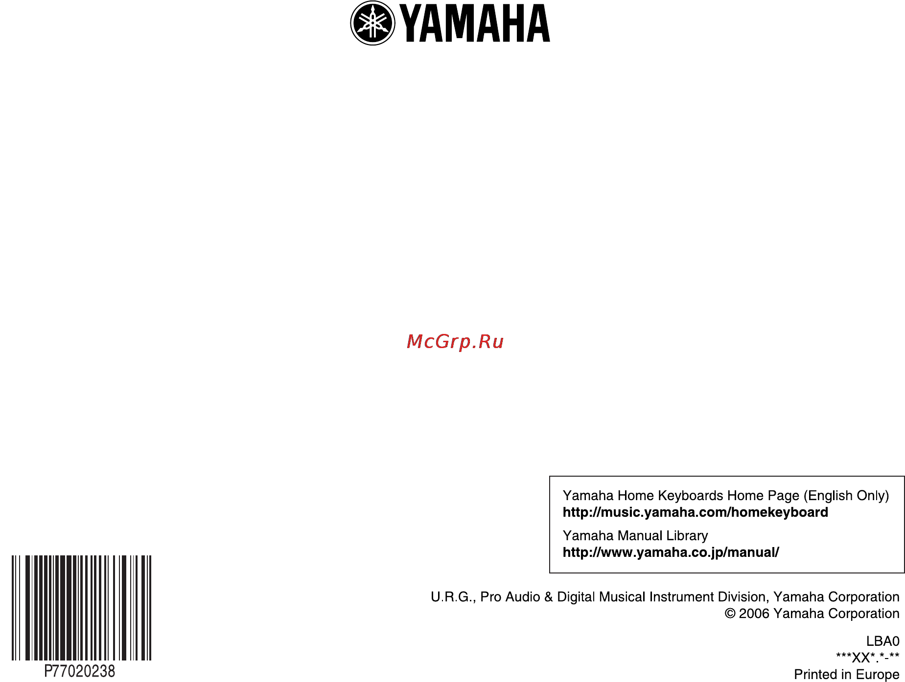 Yamaha DGX-520 [142/142] Yamaha