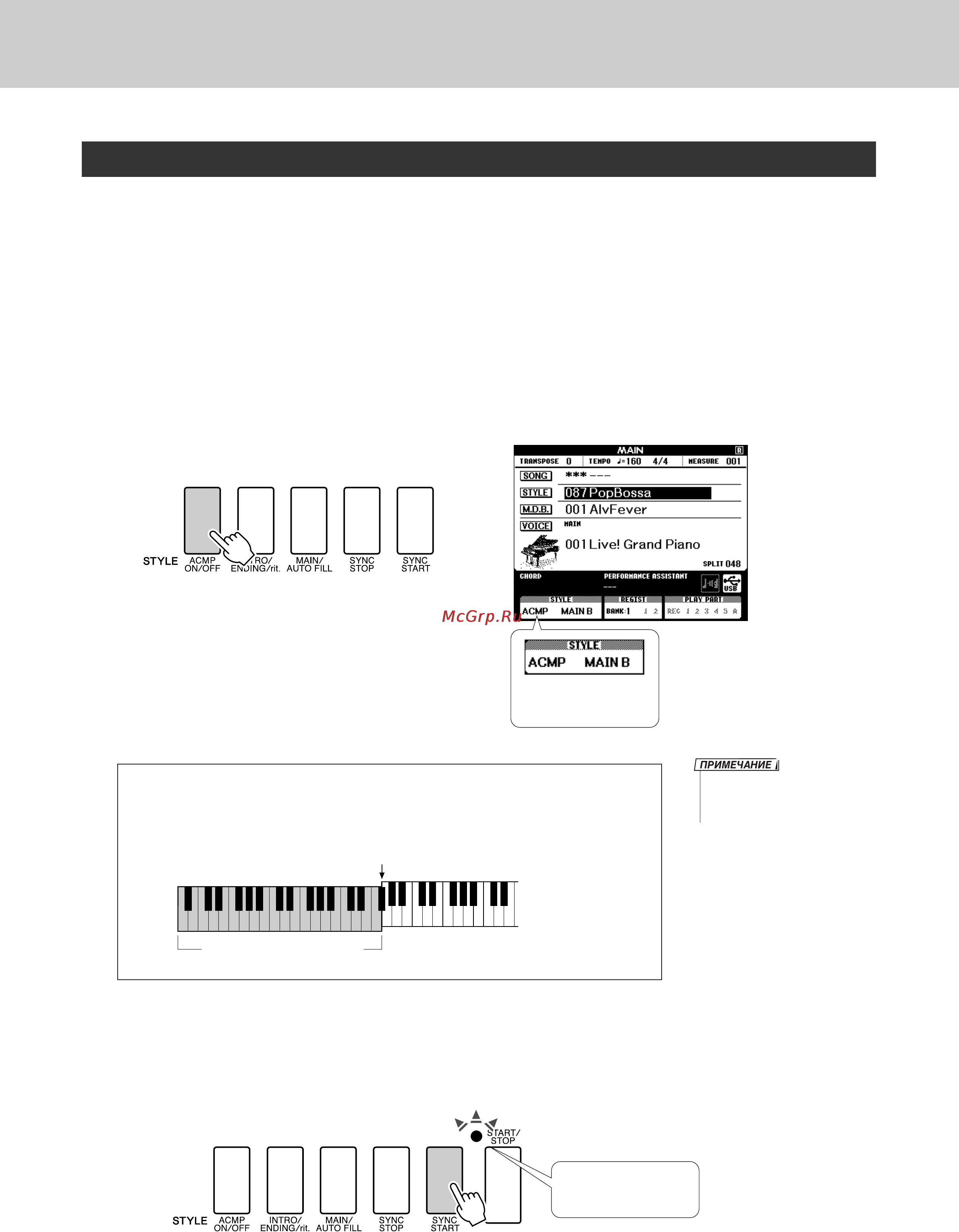 Yamaha DGX-520 [24/142] Игра со стилем