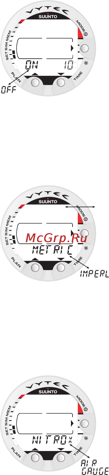 Suunto Vytec DS [58/86] Dive computer units setting 2 units
