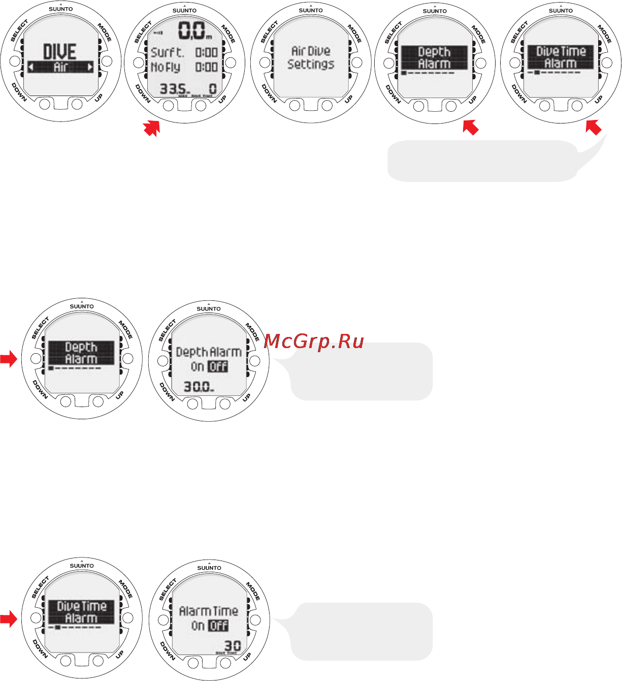 Suunto Vyper2 [19/55] Setting the depth alarm