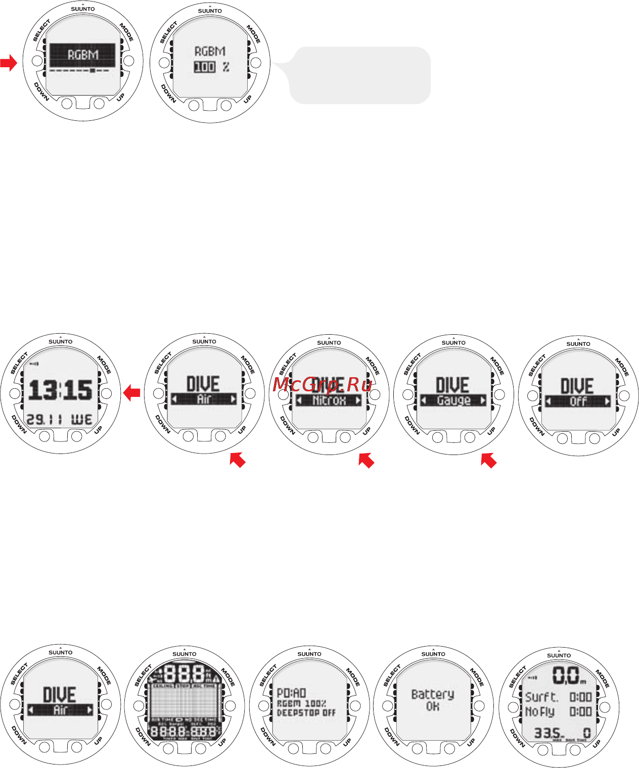 Suunto Vyper2 [21/55] Setting the rgbm values