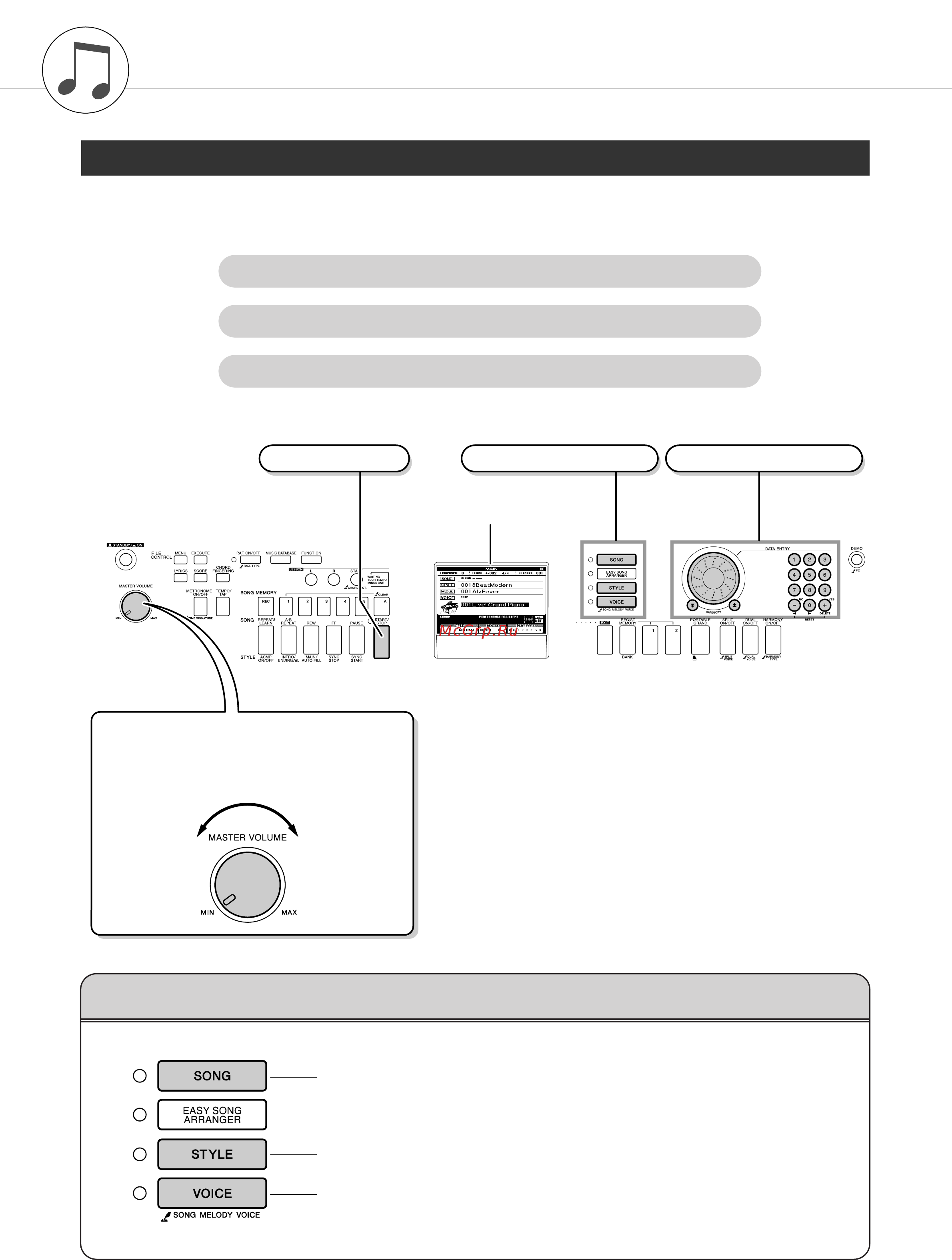 Yamaha DGX-620 [62/139] Основные операции