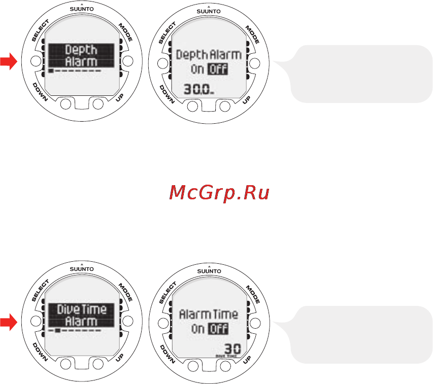 Suunto Vyper Air [21/65] Setting the depth alarm