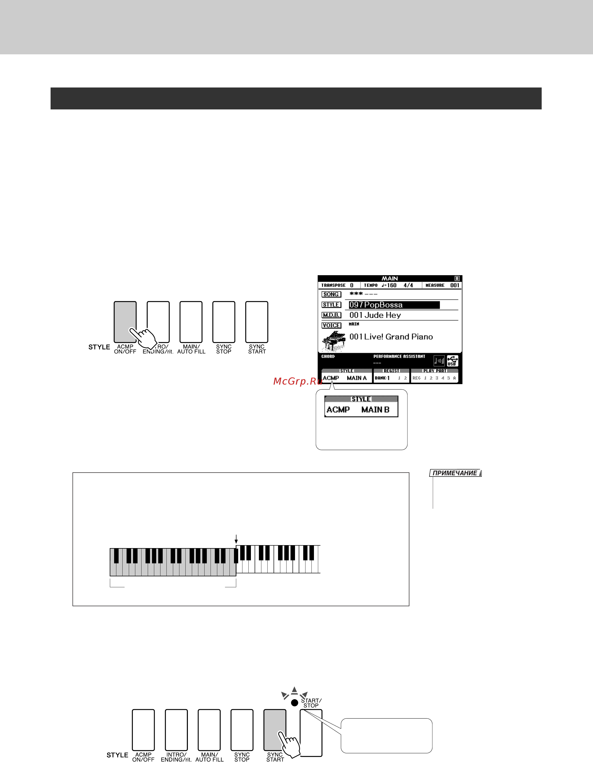 Yamaha DGX-630 [28/154] Игра со стилем
