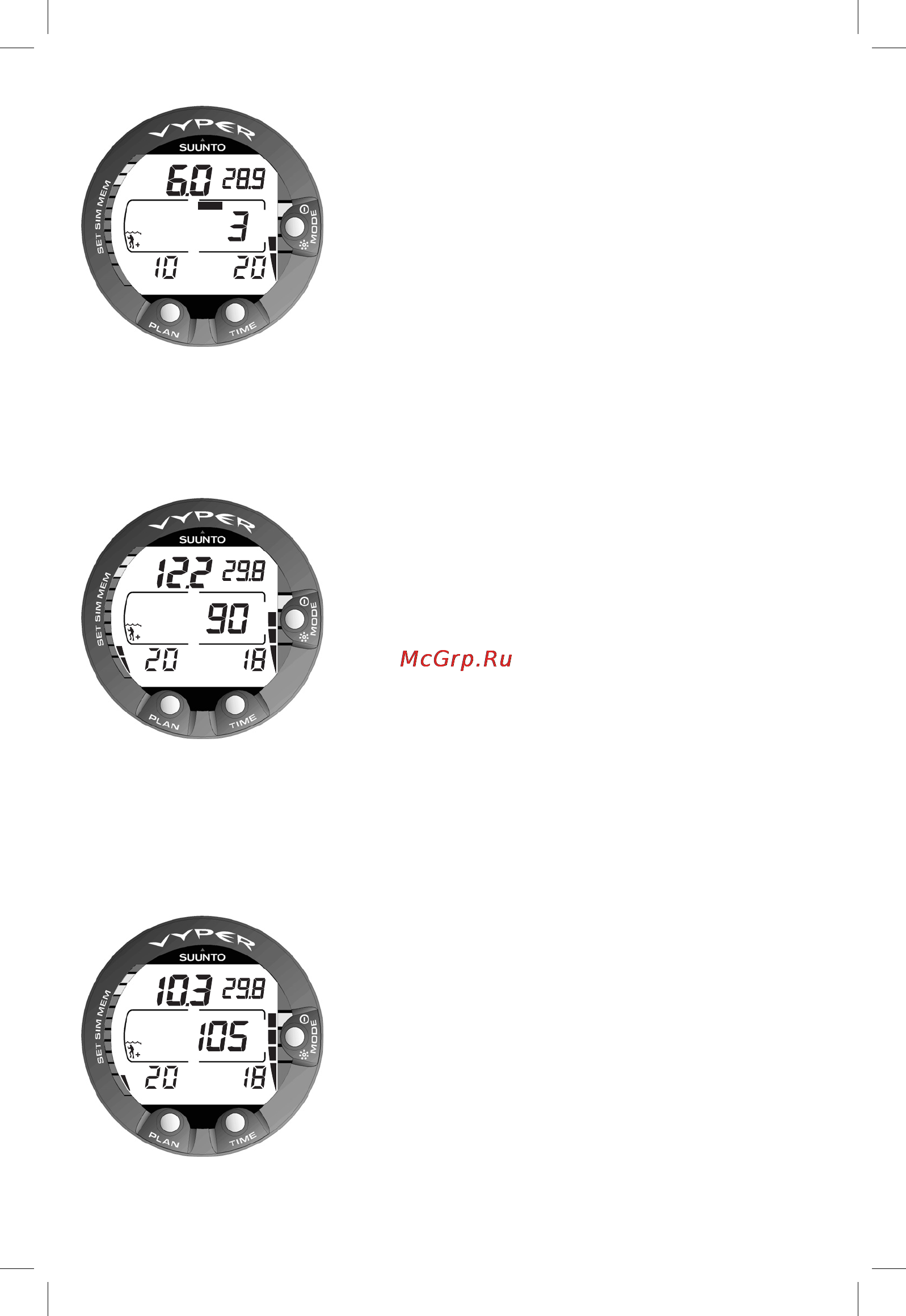 Suunto Vyper [22/86] Safety stop displays