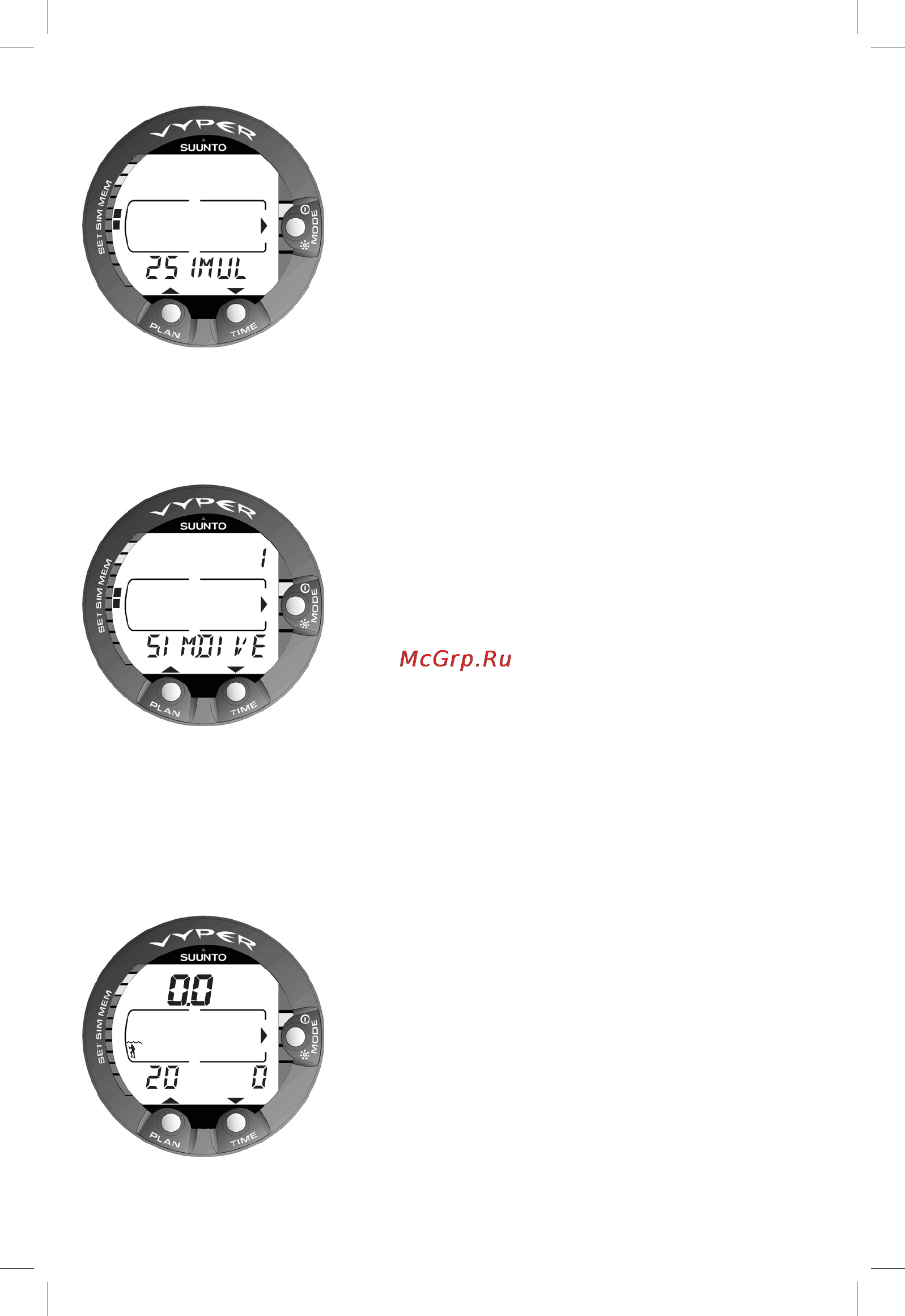 Suunto Vyper [50/86] Simulation mode 2 simul