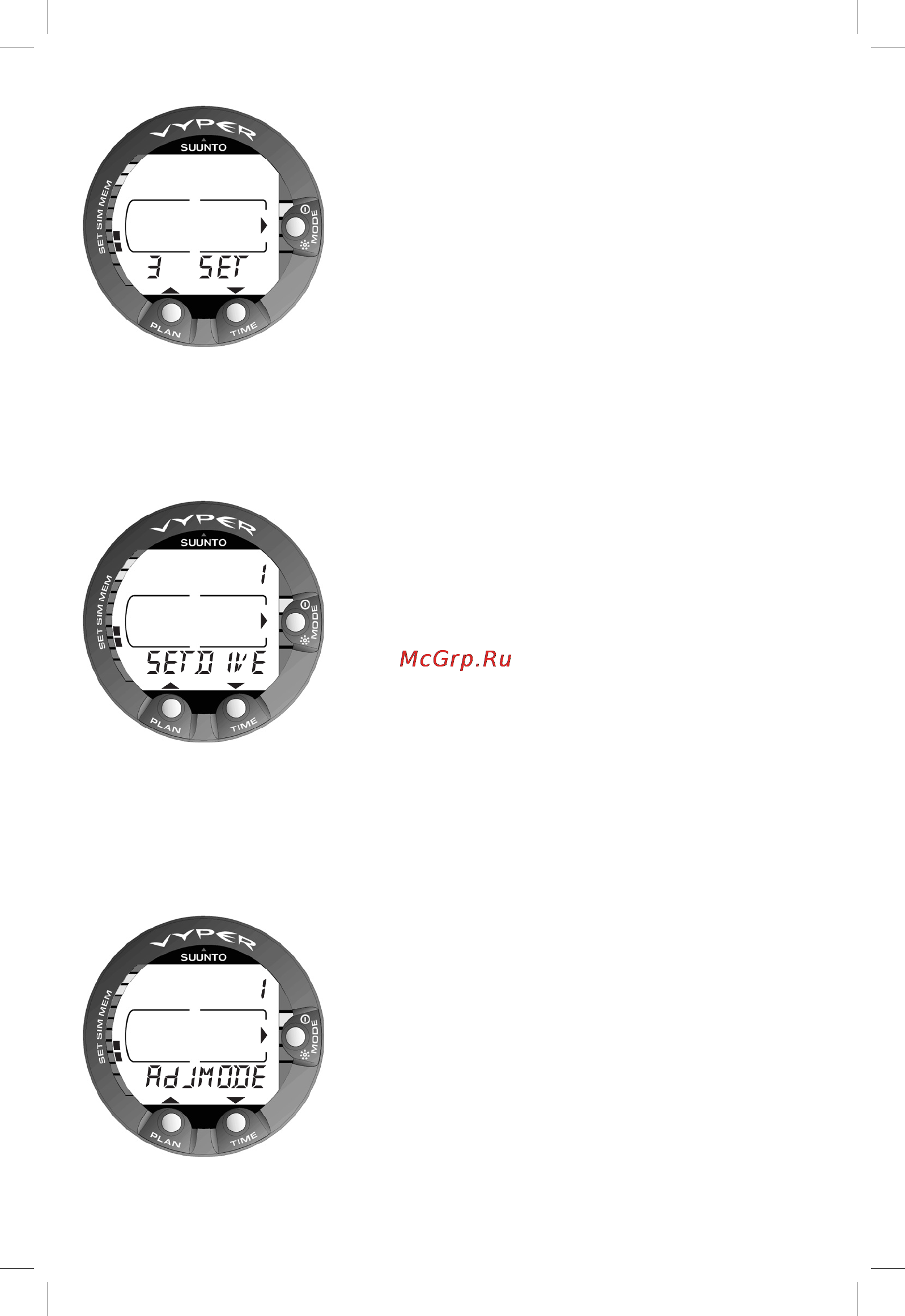 Suunto Vyper [52/86] Set modes 3 set