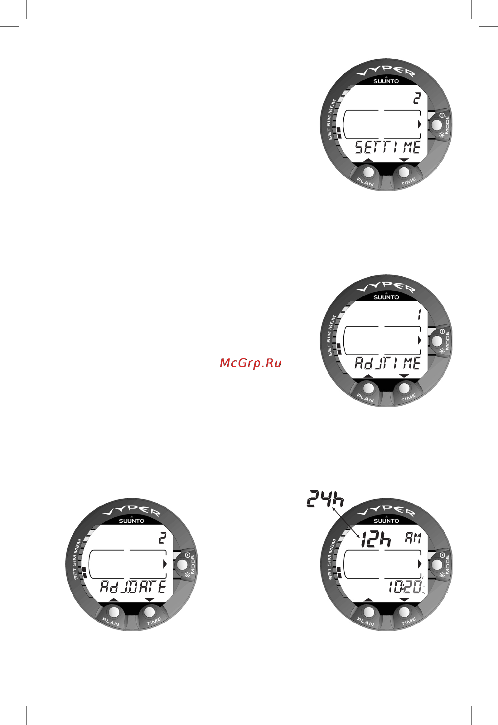 Suunto Vyper [55/86] Setting time 2 set time