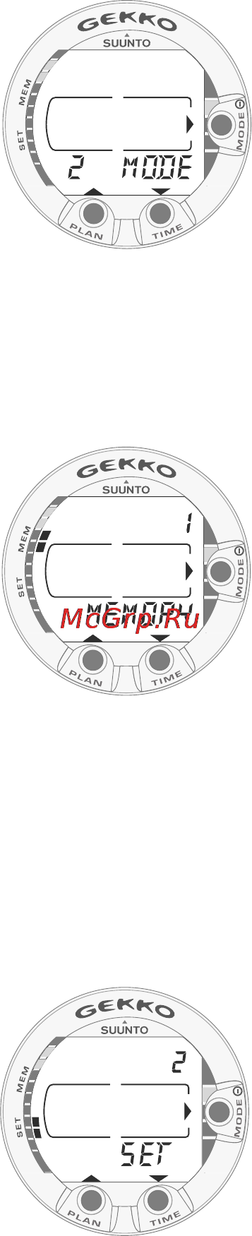 Suunto Gekko [39/70] Menu based modes
