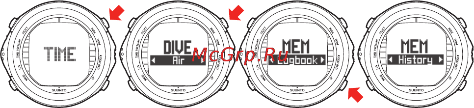 Suunto D9tx [112/159] Режим memory