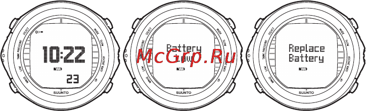 Suunto D9tx [73/159] Индикатор состояния элемента питания