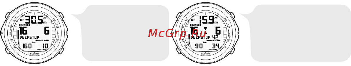 Suunto D9tx [90/159] Остановки безопасности и глубоководные остановки