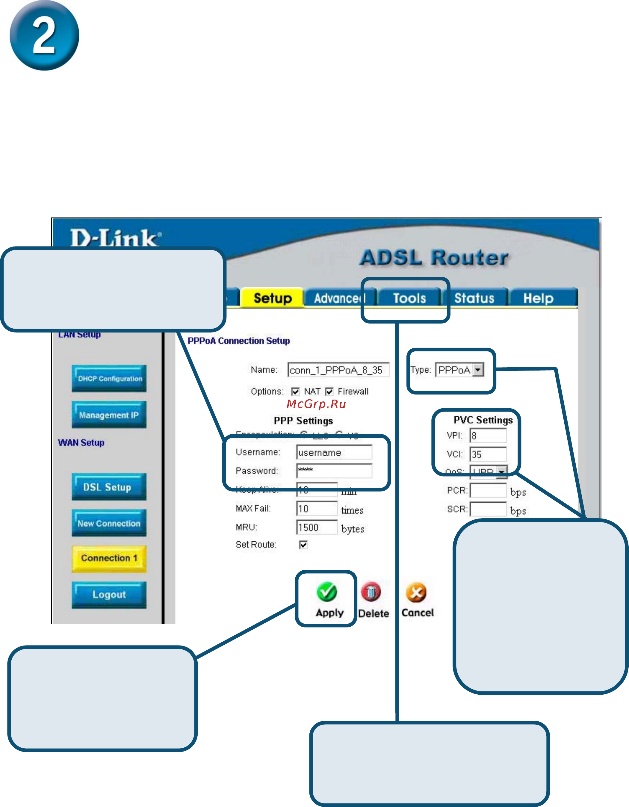 D-Link DSL-300T [45/57] Configurazione del modem continua